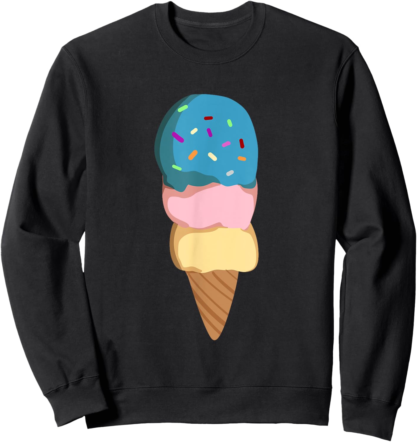 Ice Cream Gift Girls & Women - Ice Cream Cone Sweatshirt - Sweatshirt | Black