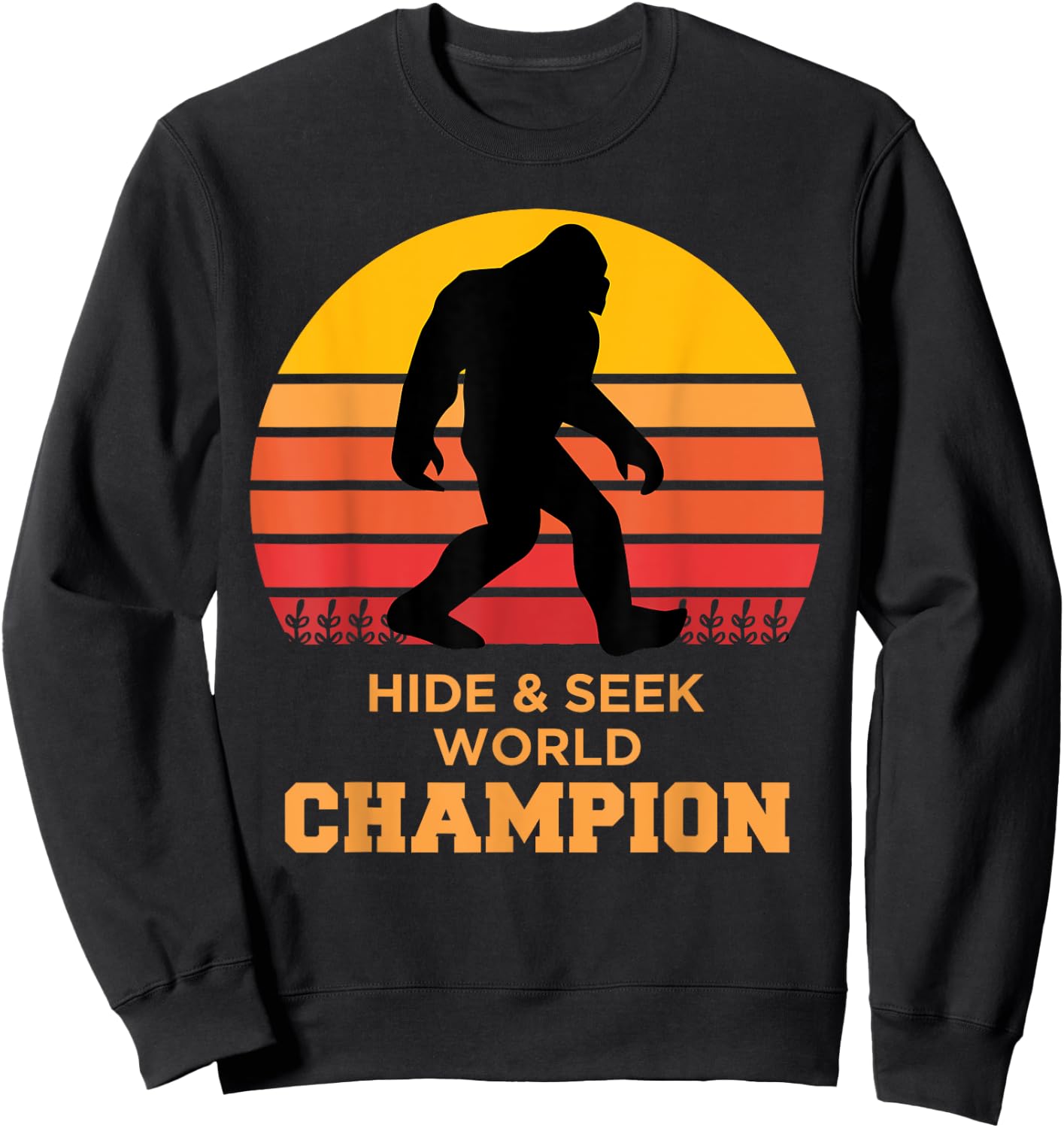 Big Foot T Shirt & Men Hide & Seek World Champion Sweatshirt - Sweatshirt | Black