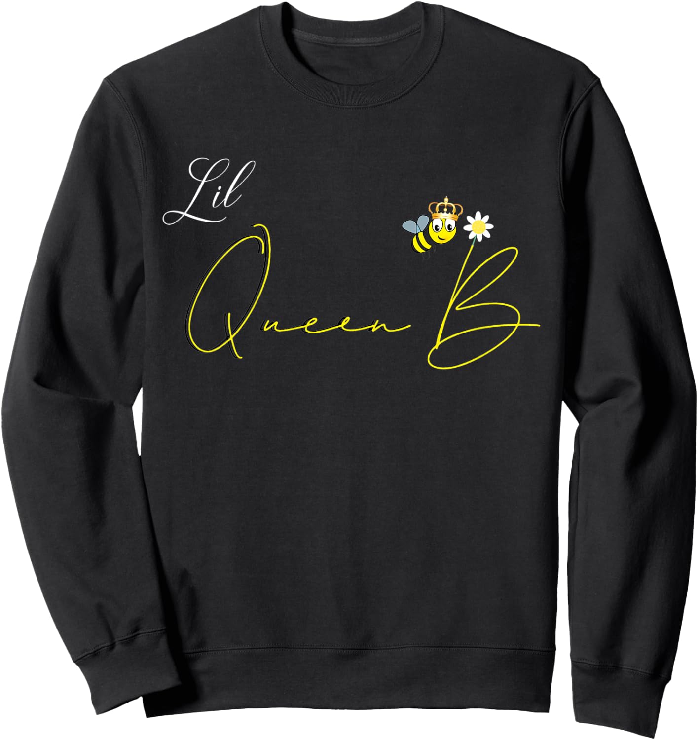 Kids Lil Queen B Shirt Bee Top Graphic Funny Sweatshirt - Sweatshirt | Black