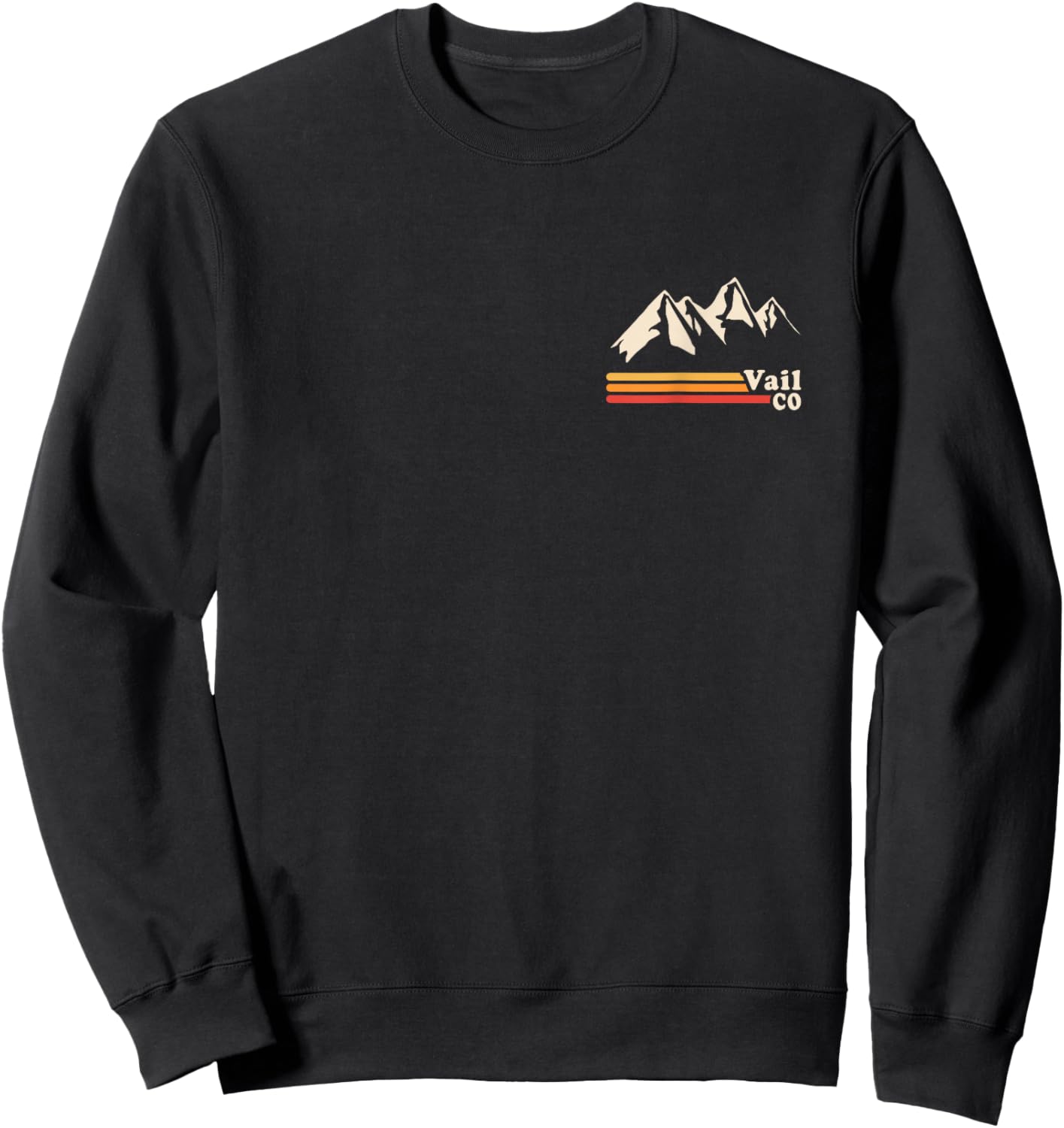 Vail By Design Company Retro Vail Colorado Mountains Ski , Women, Kids, Girls - Black, Small Sweatshirt - Sweatshirt | Black