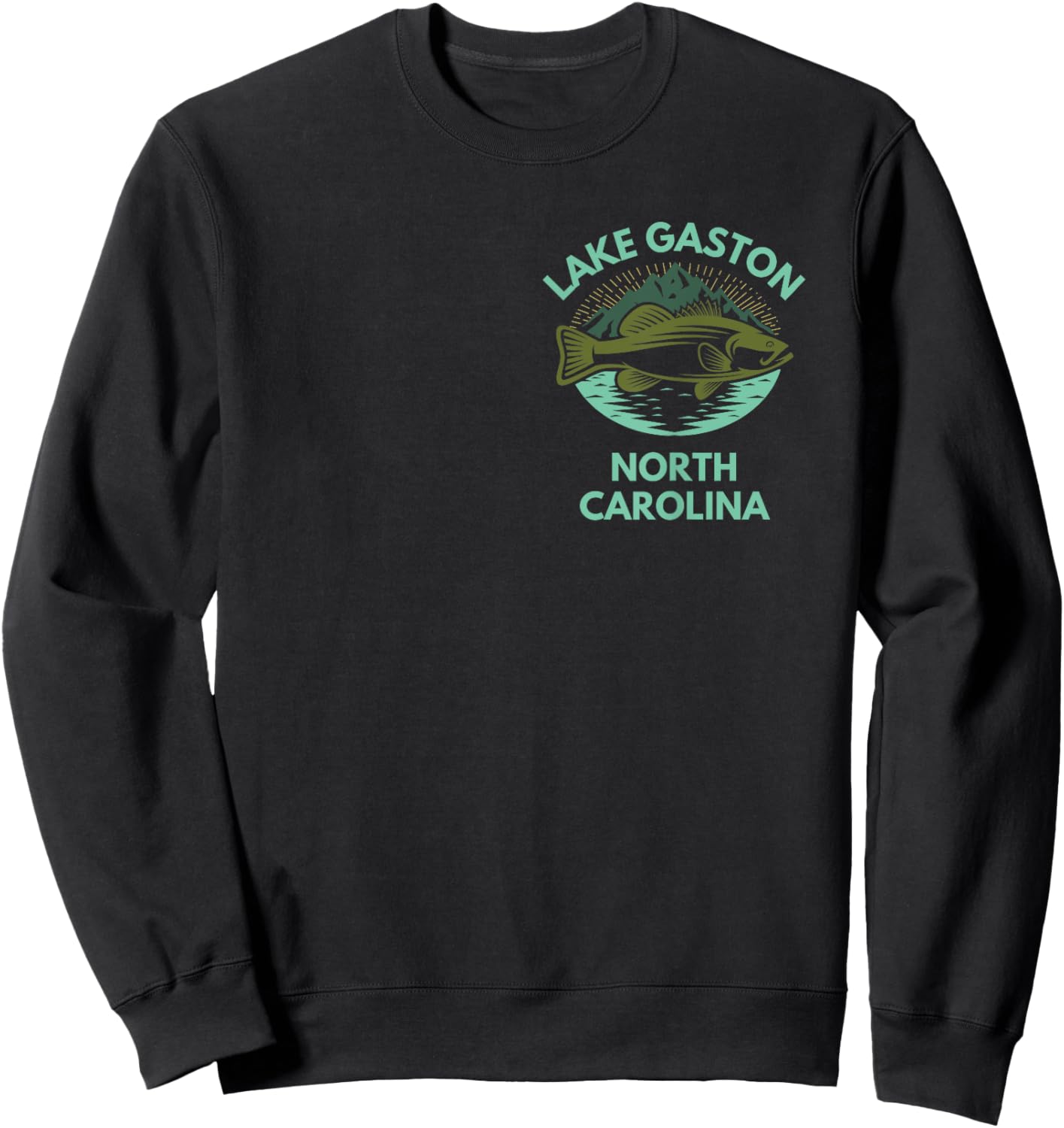 Lake GASTON North Carolina Trip Family Fishing Lake Camping Sweatshirt - Sweatshirt | Black