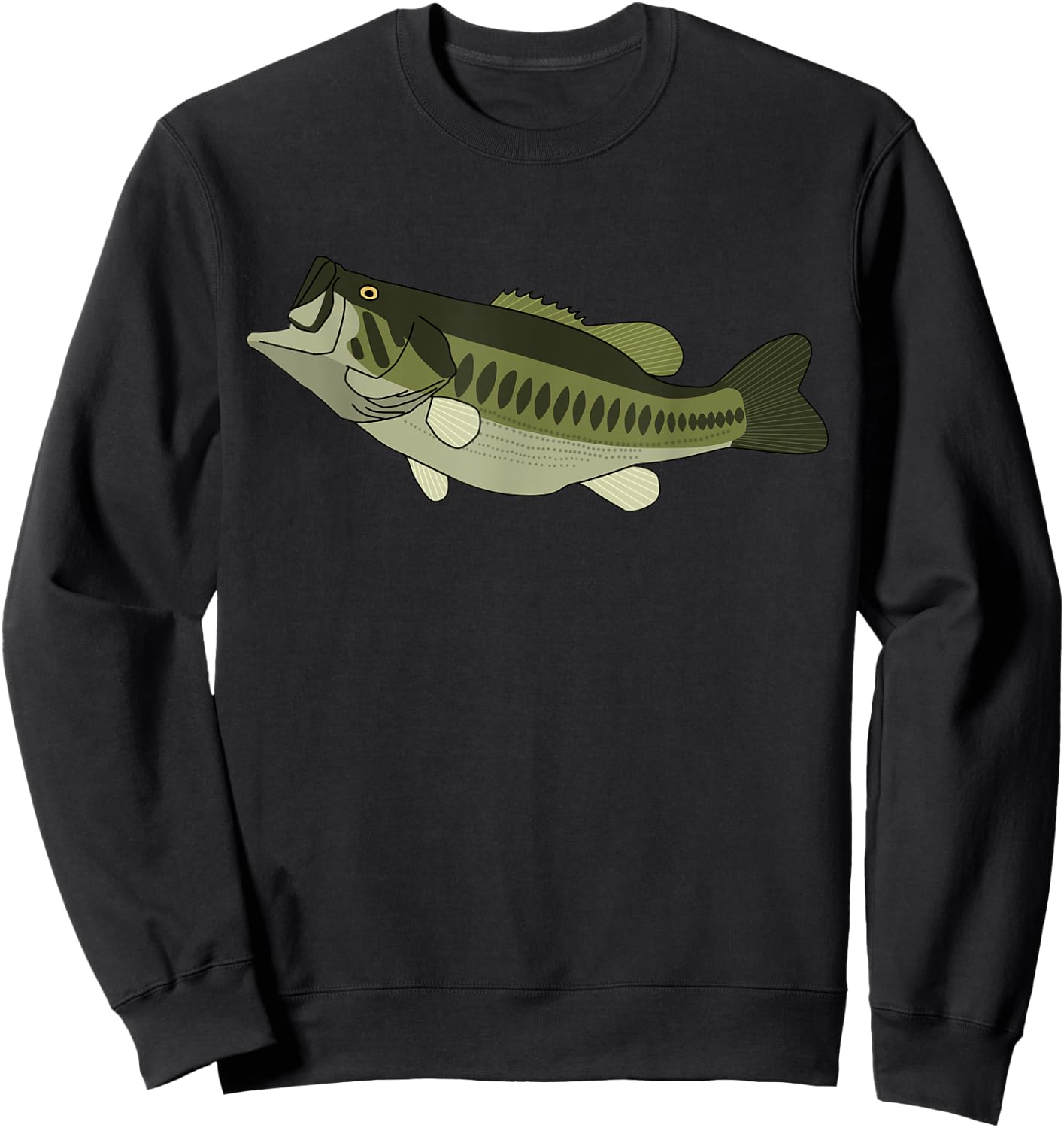 Largemouth Bass Fishing Trophy Bass Graphic Sweatshirt - Sweatshirt | Black