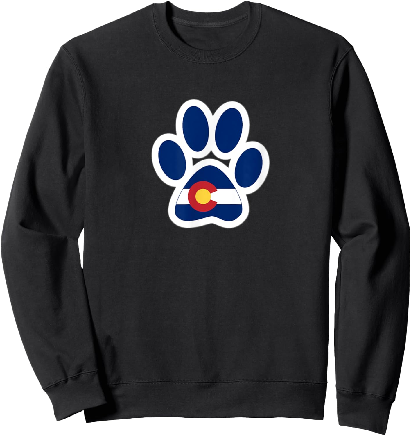 Colorado Flag Paw Print Sweatshirt - Sweatshirt | Black
