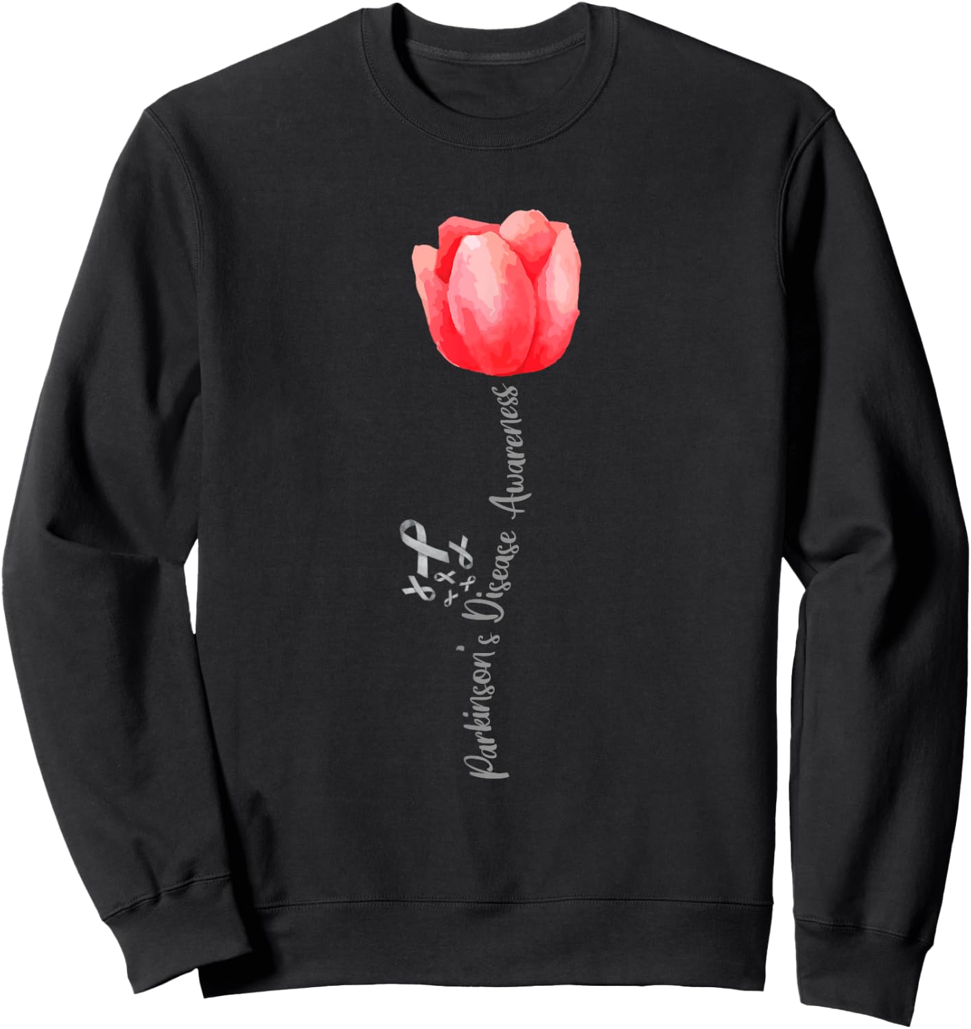 Parkinson Disease Awareness Tulip — April National Month Sweatshirt - Sweatshirt | Black