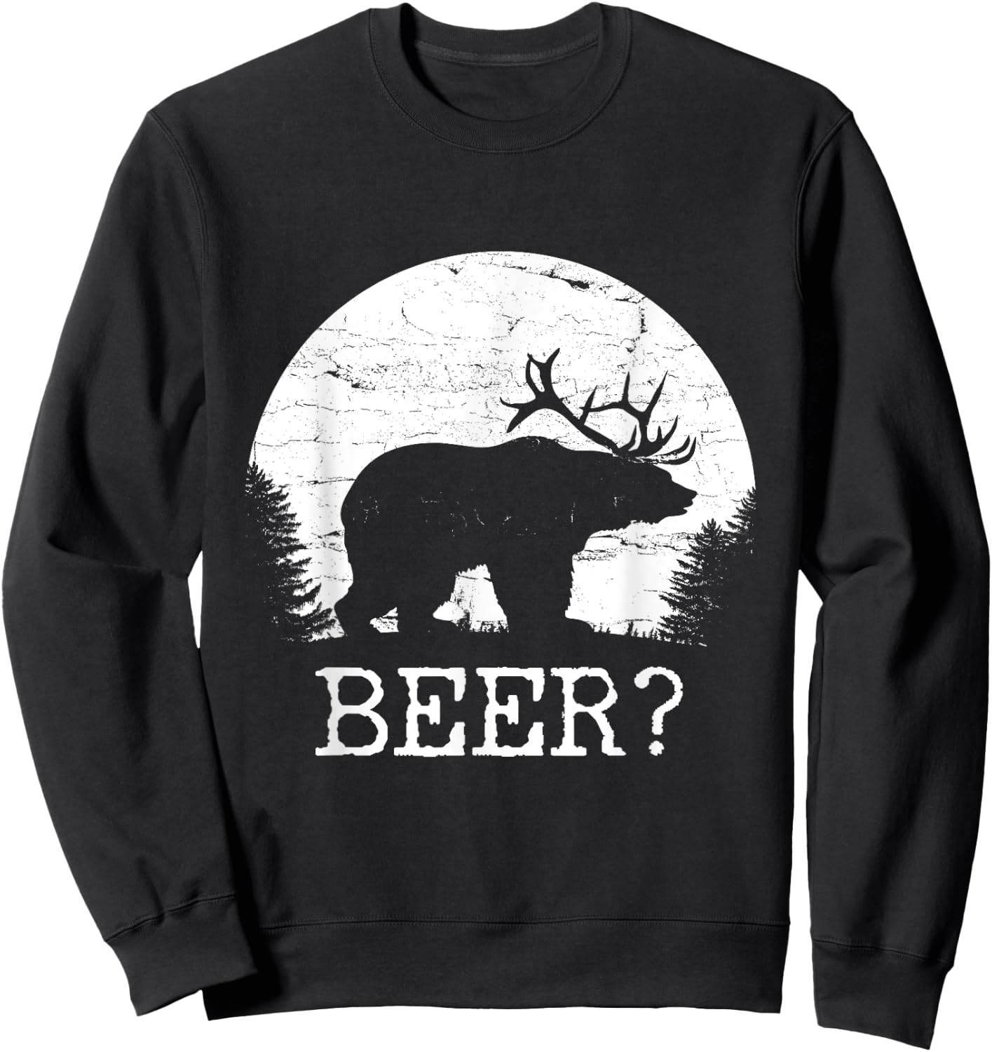 Beer, Bear, Deer, IPA, Pub | Beer, Drinking Sweatshirt - Sweatshirt | Black