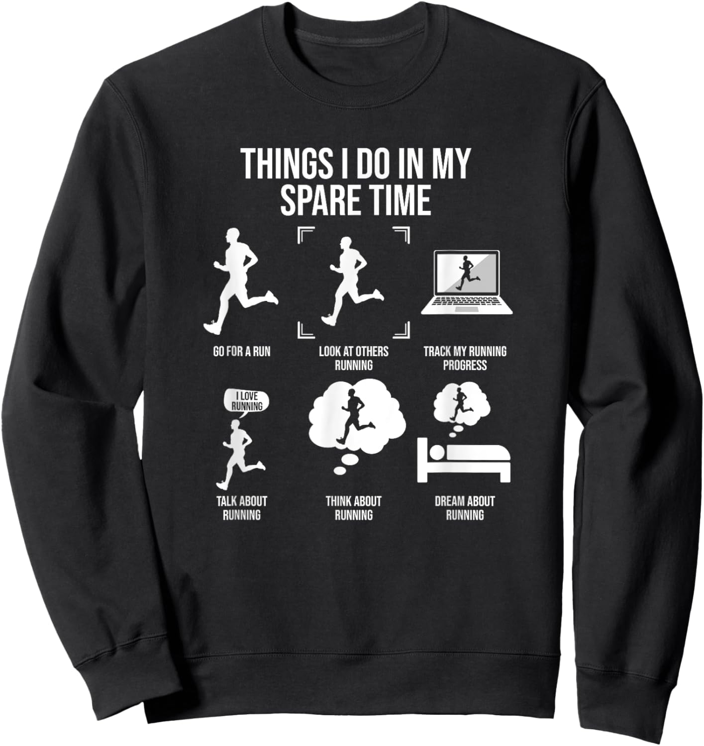 Things I Do In My Spare Time, Male Runner Sweatshirt - Sweatshirt | Black