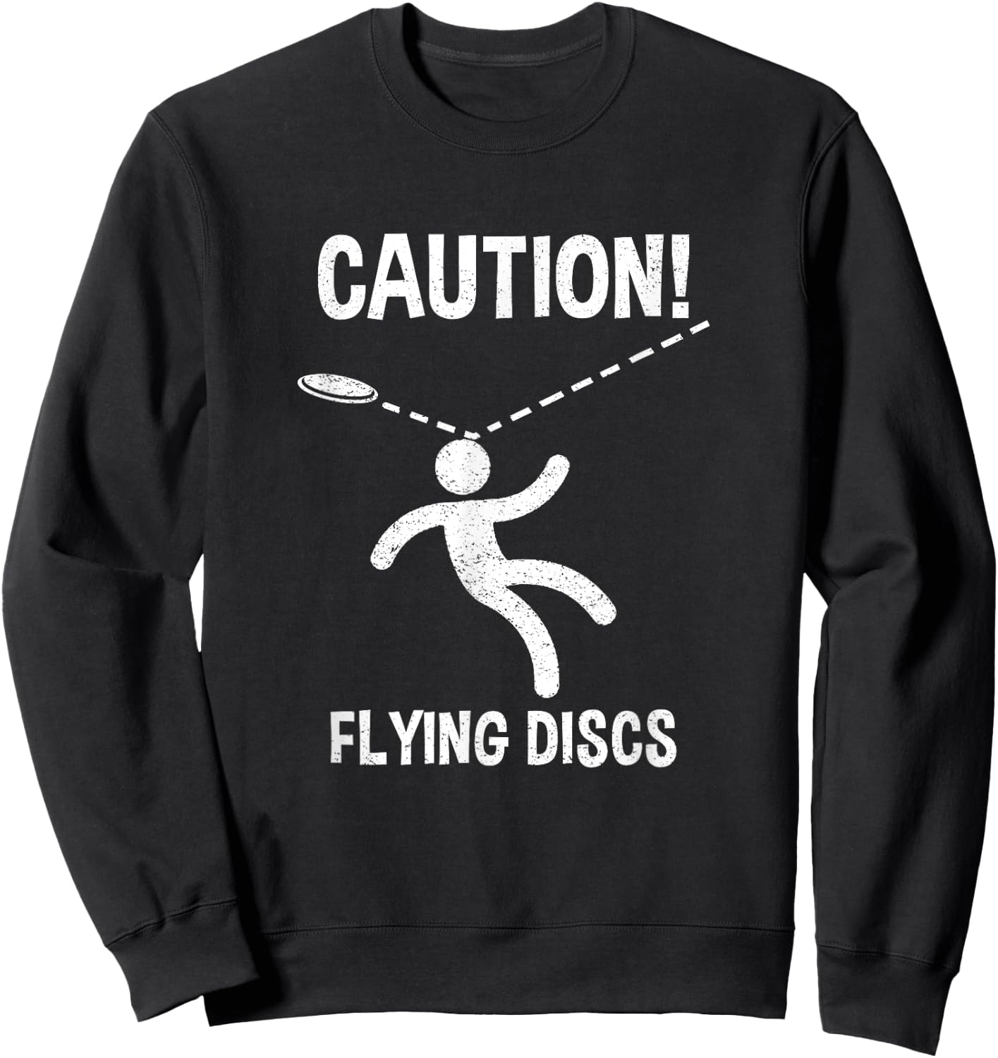 Caution! Flying Discs - Women & Girls Disc Golf Frolf Sweatshirt - Sweatshirt | Black