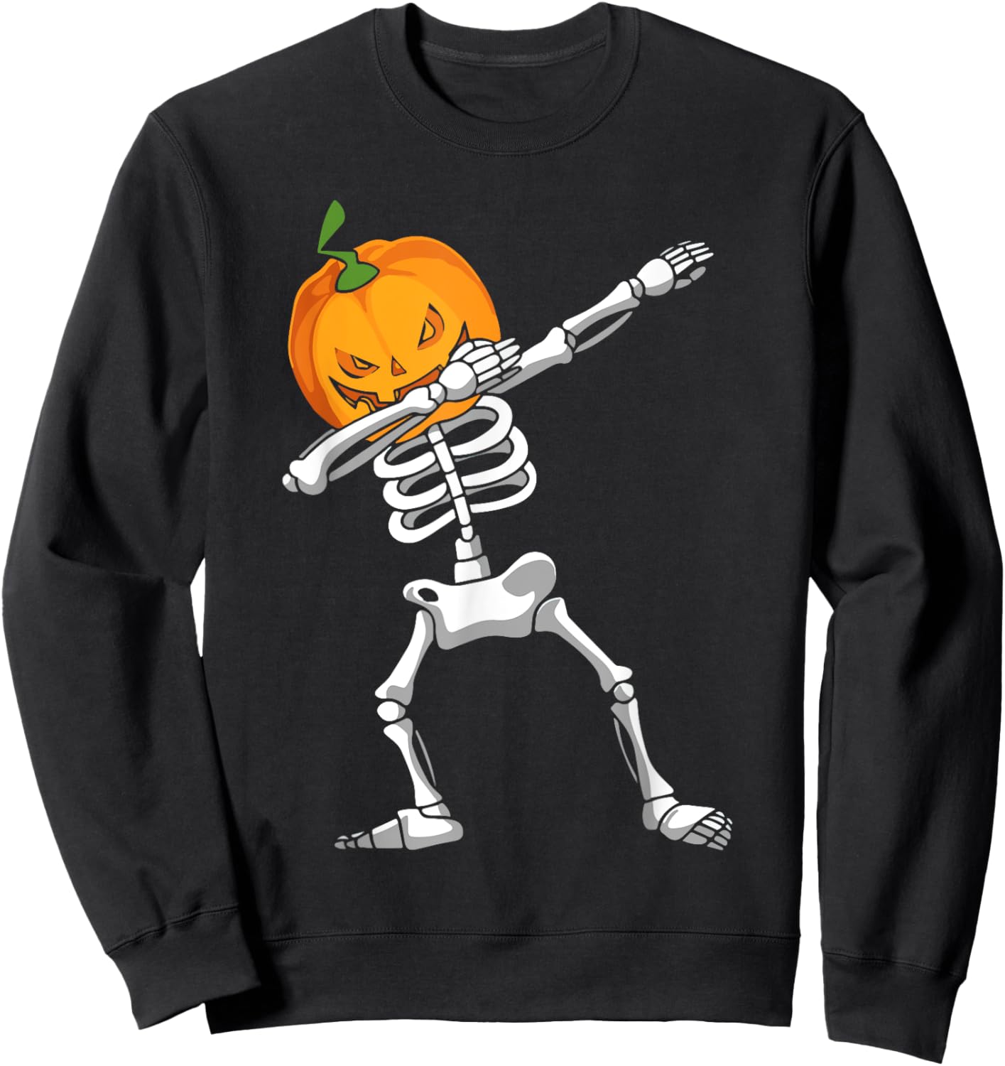 Dabbing Pumpkin Dabbing Skeleton Halloween Costume Kids Men Sweatshirt - Sweatshirt | Black