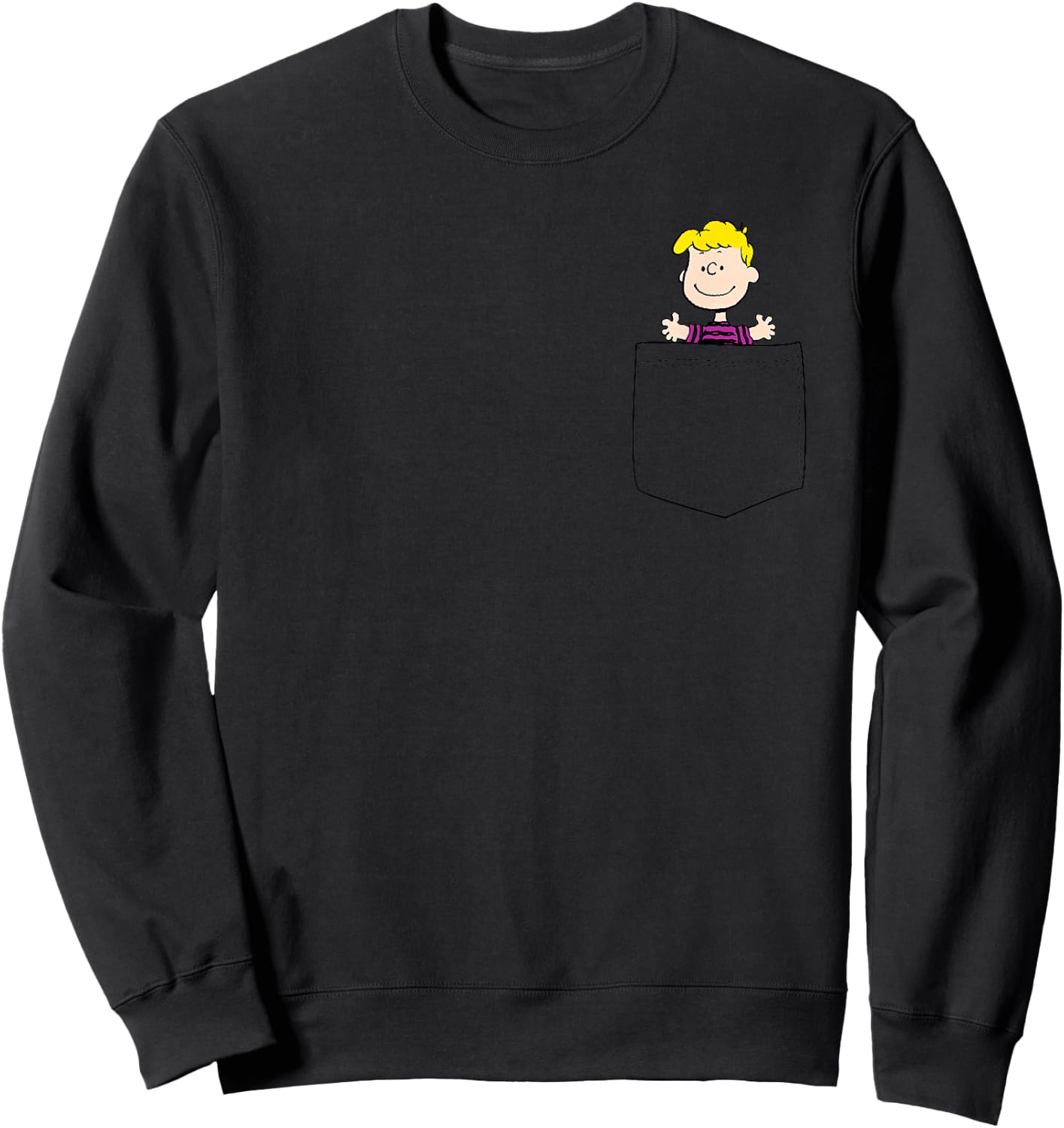 Peanuts Schroeder Faux Pocket Sweatshirt - Sweatshirt | Black