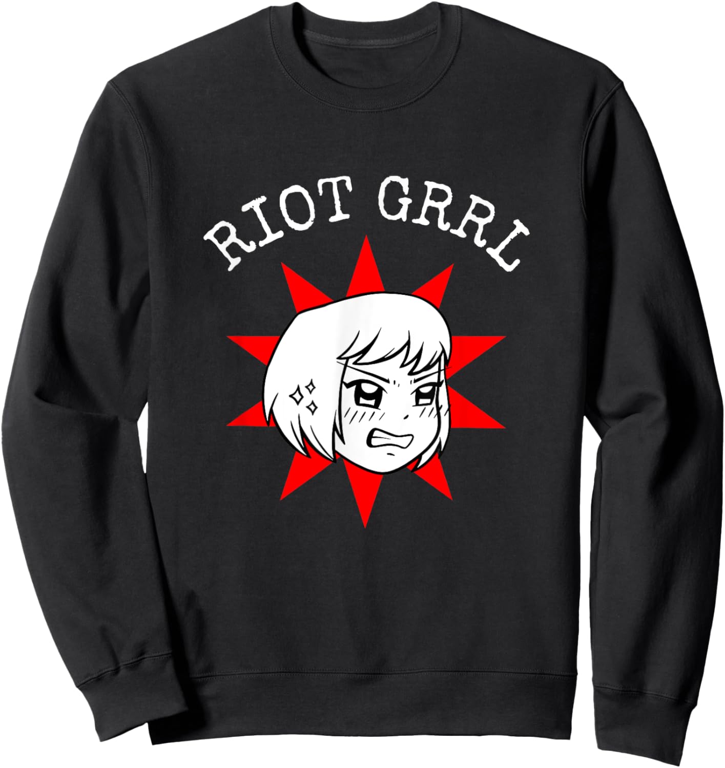 Riot Grrl Star Punk Girl Sweatshirt - Sweatshirt | Black