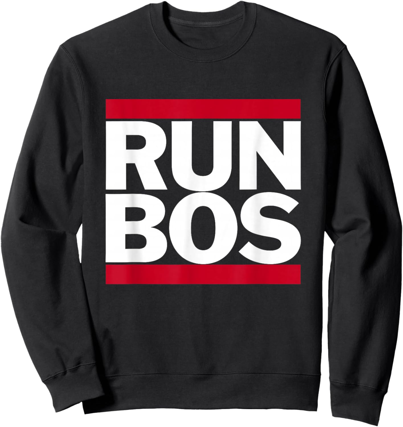 Run Bos Boston Mass Running Distance Runner New England Sweatshirt - Sweatshirt | Black