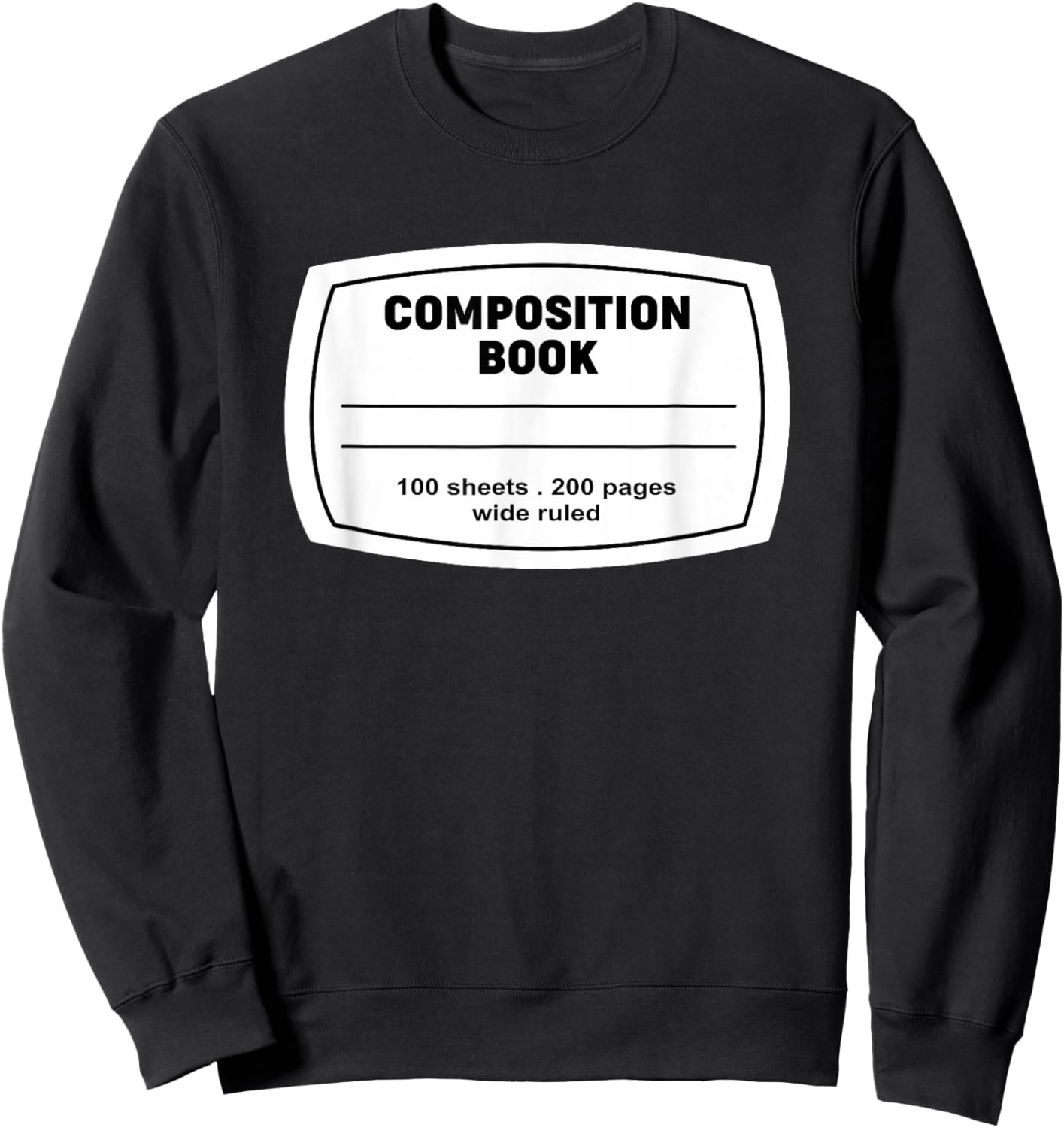 Composition Notebook Halloween Costume Teacher Student Sweatshirt - Sweatshirt | Black