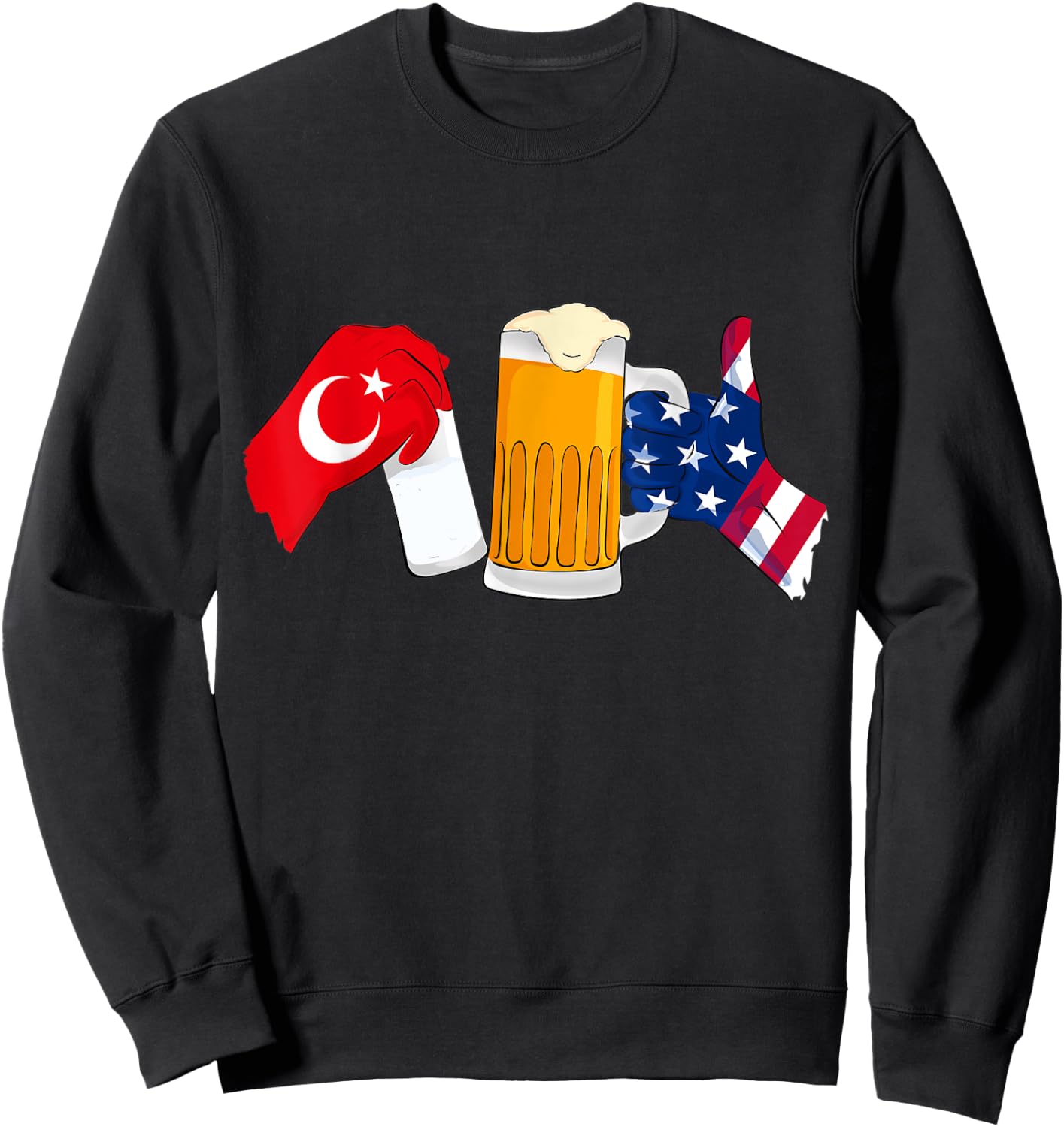 Friendship of Turkish Raki and American Beer Sweatshirt - Sweatshirt | Black