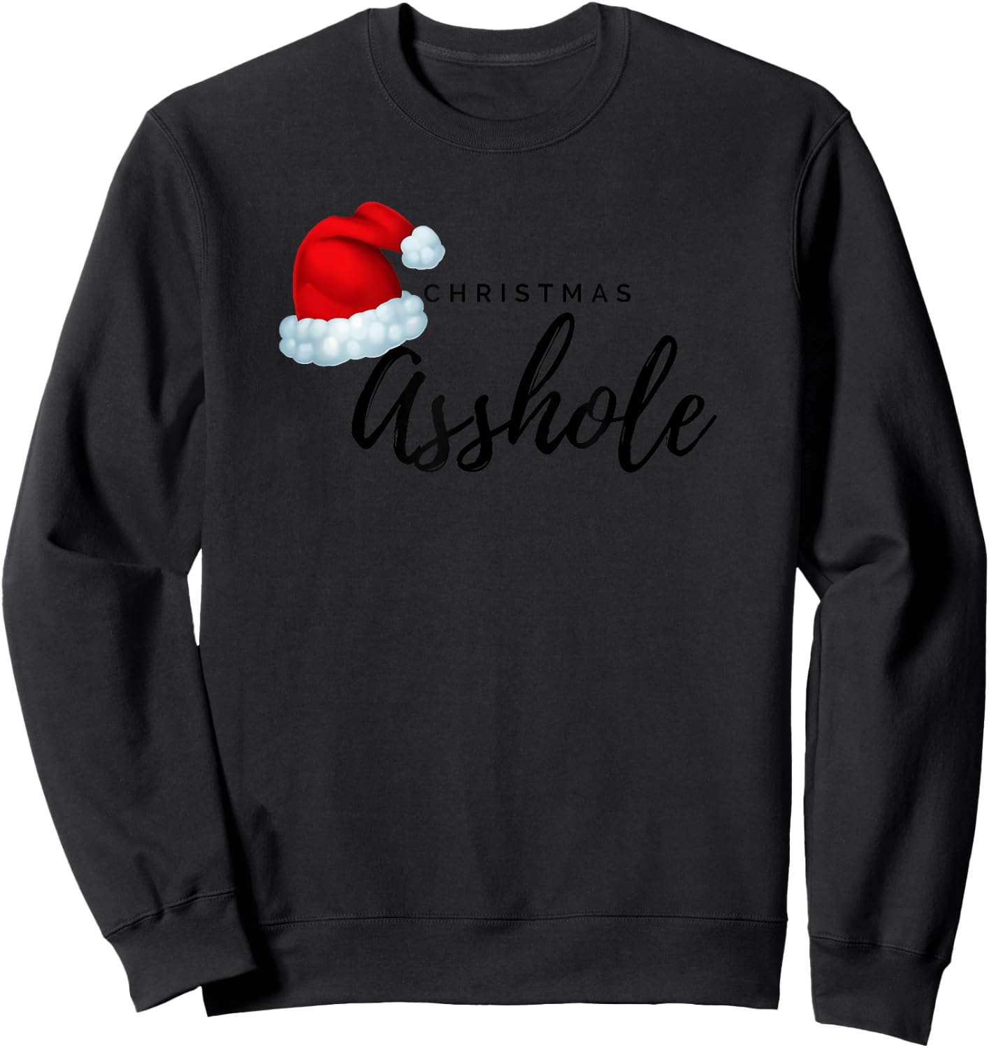 Adult Christmas Asshole Sweatshirt - Sweatshirt | Black
