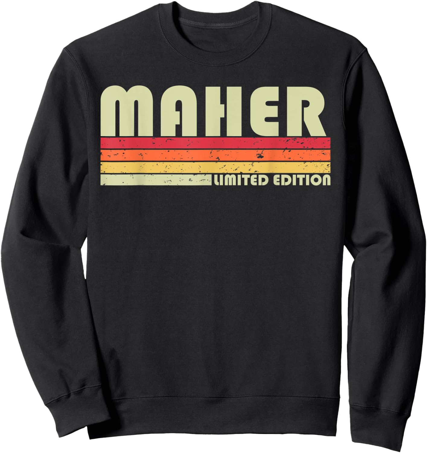 MAHER Surname Funny Retro Vintage 80s 90s Birthday Reunion Sweatshirt - Sweatshirt | Black