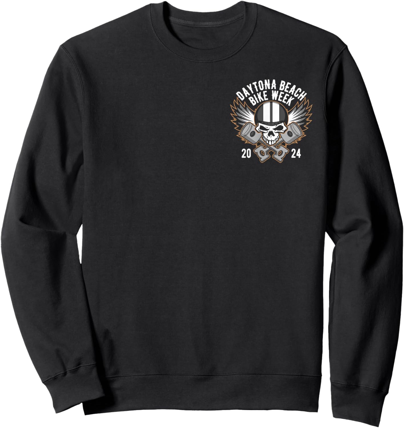 Daytona Beach Bike Week 2024 Retro Motorcycle Design Sweatshirt - Sweatshirt | Black