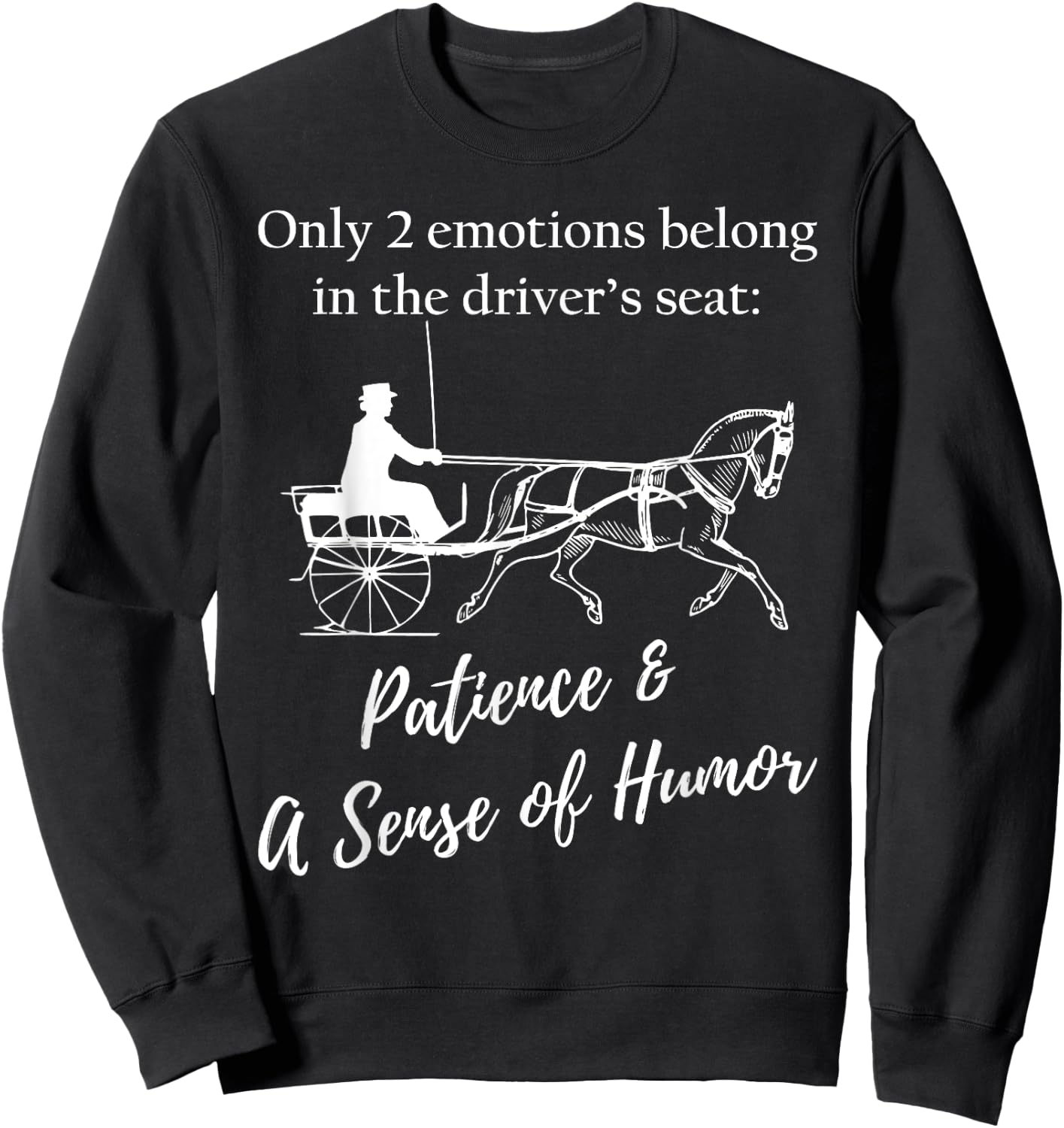 Fine Harness Horse Pleasure Driving Lifestyle - Humorous Sweatshirt - Sweatshirt | Black