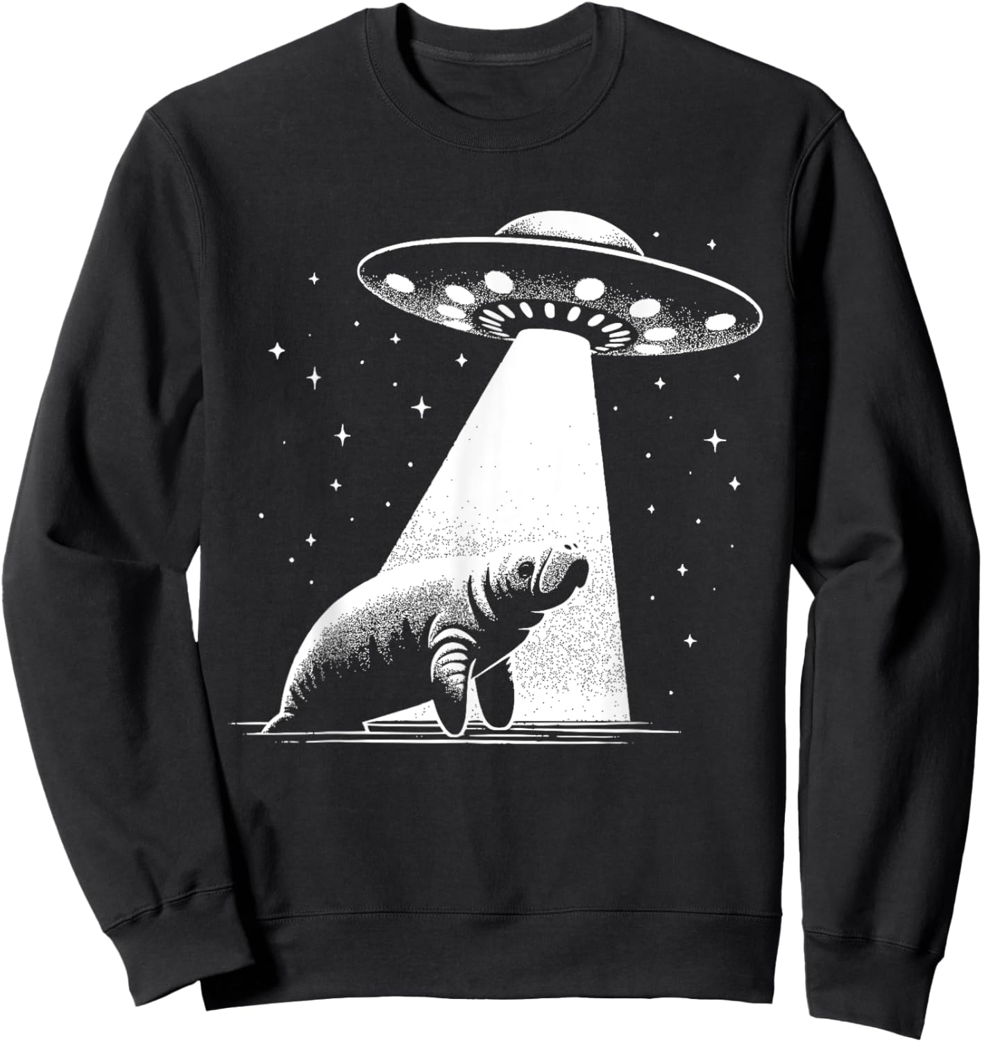 Manatee Dad Mom Lover - Funny Alien UFO Sweatshirt - Sweatshirt | Black