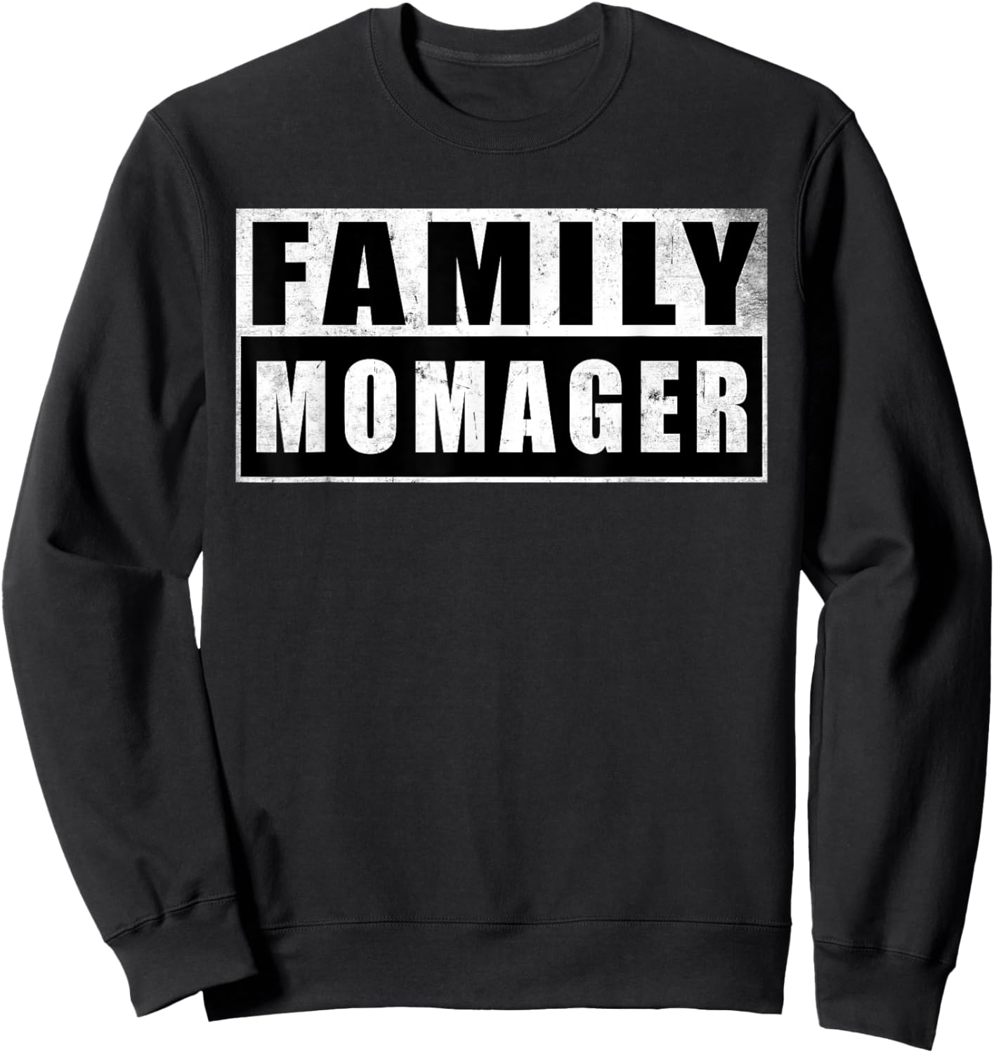 Family Momager Mother's Day Vintage Sweatshirt - Sweatshirt | Black