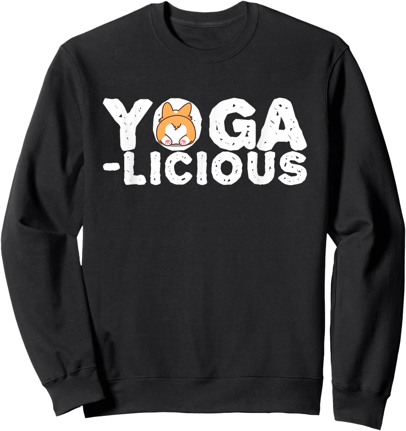 Yogalicious - Fun Cute Yoga Meditation Stretching Sweatshirt - Sweatshirt | Black