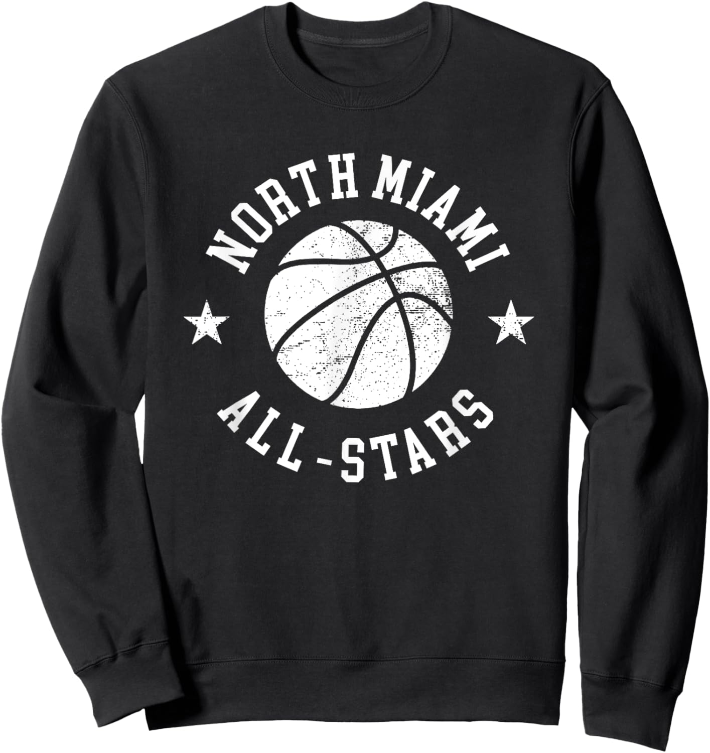 North Miami Vintage All-Stars Retro 80s Basketball Sweatshirt - Sweatshirt | Black