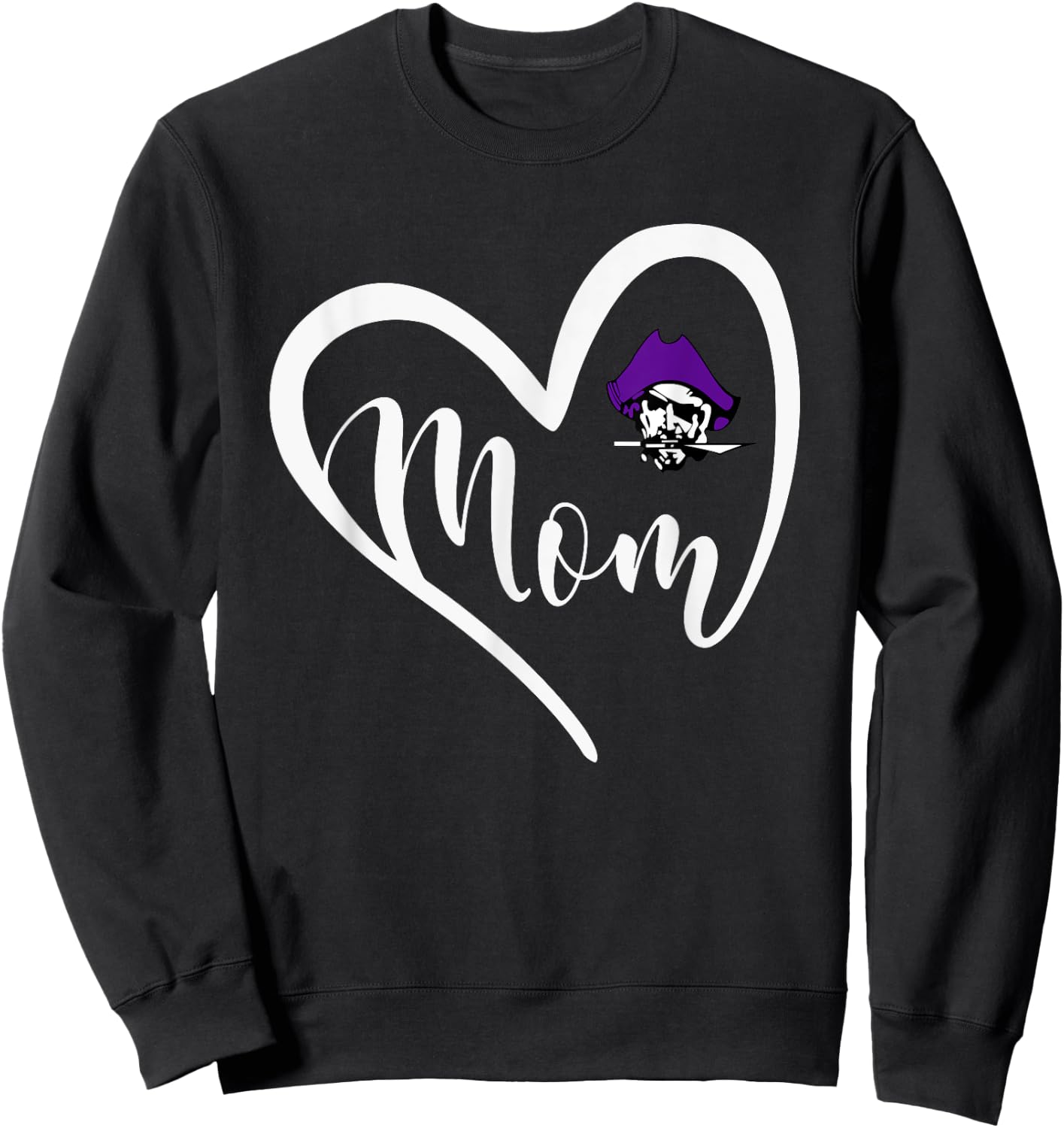 Merrillville Pirates Logo Heart Mom HS Sweatshirt - Sweatshirt | Black