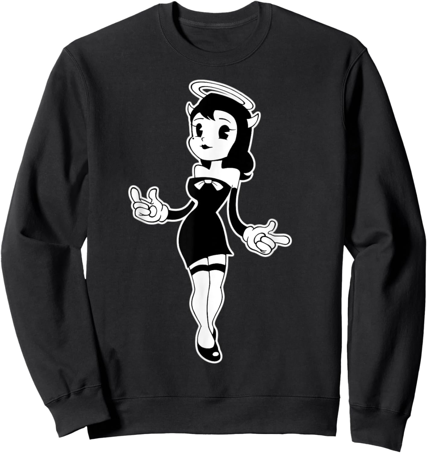 Alice Angel Gothic Angel Sent from Above Vintage Cartoon Sweatshirt - Sweatshirt | Black