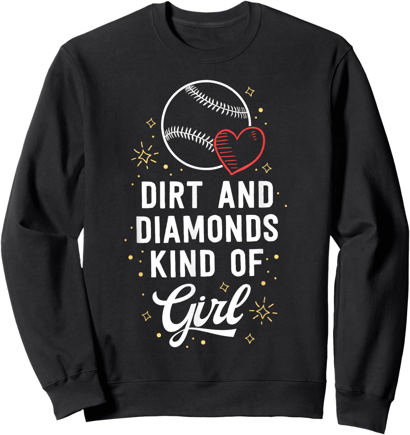Baseball shirt for girls Dirt and Diamonds Kind of Girl Sweatshirt - Sweatshirt | Black