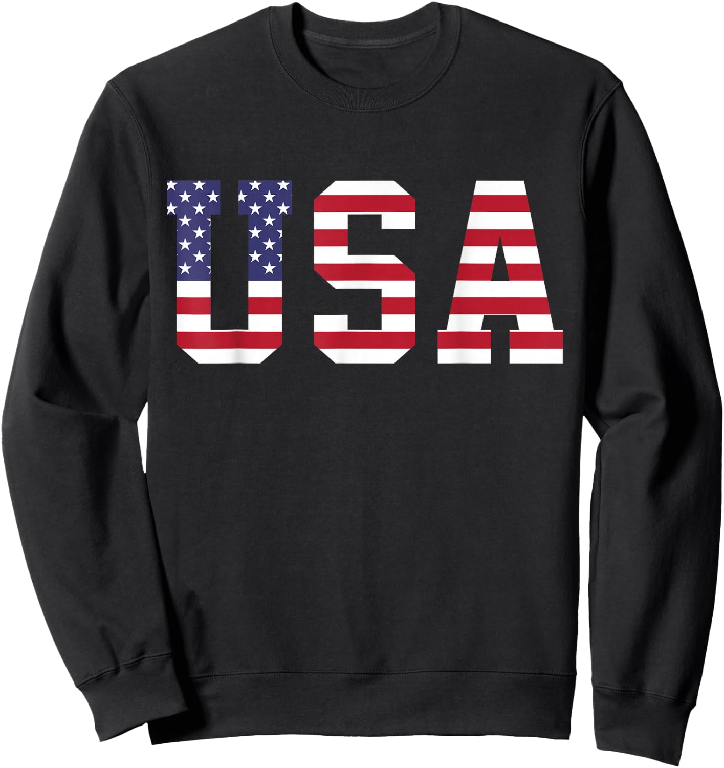 USA National American Flag 4th of July Sweatshirt - Sweatshirt | Black