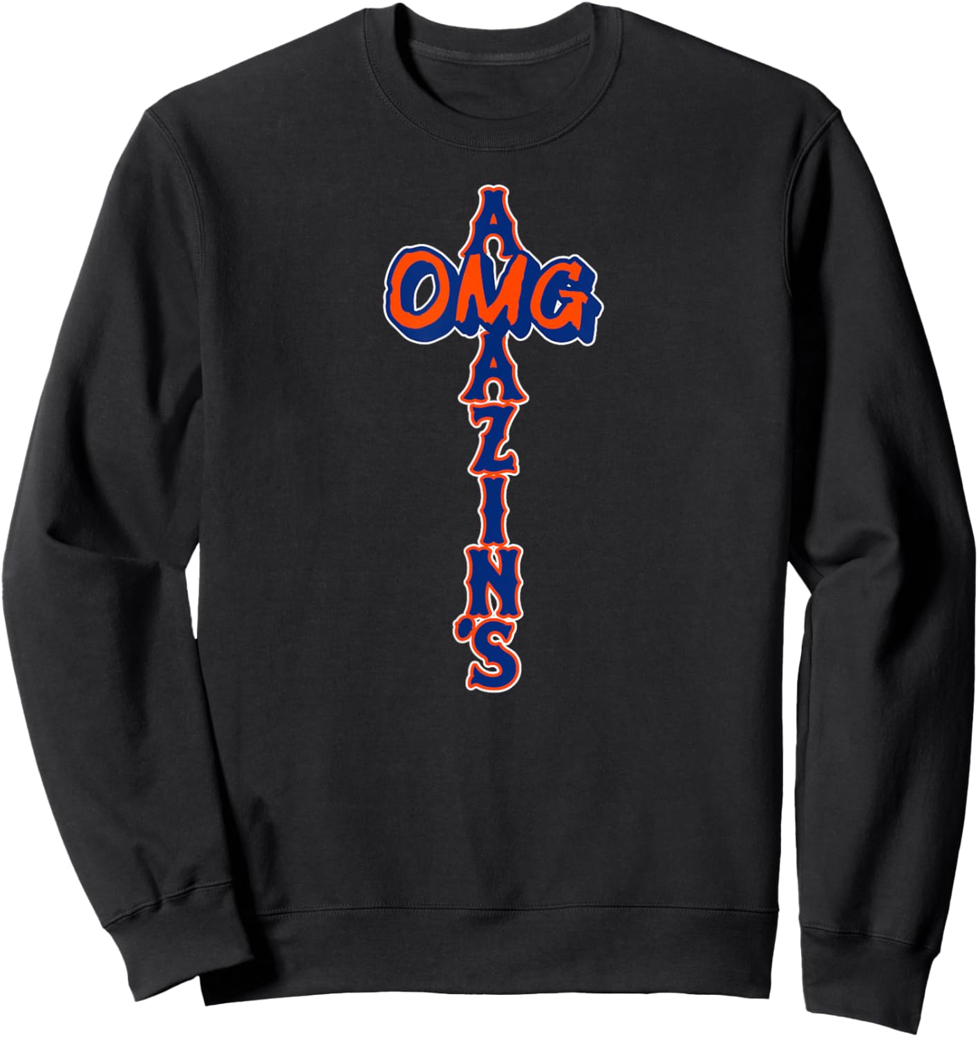 OMG Amazin's - New York Baseball Sweatshirt - Sweatshirt | Black