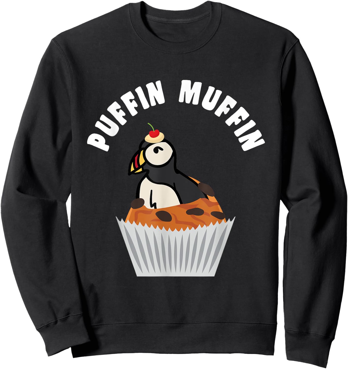 Iceland Puffin Muffin Puns Funny Seabird Lover Puffins Gift Sweatshirt - Sweatshirt | Black