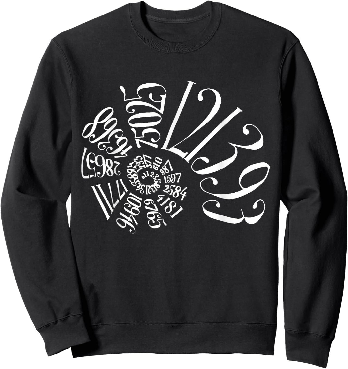 Fibonacci Sequence Spiral Sweatshirt - Sweatshirt | Black