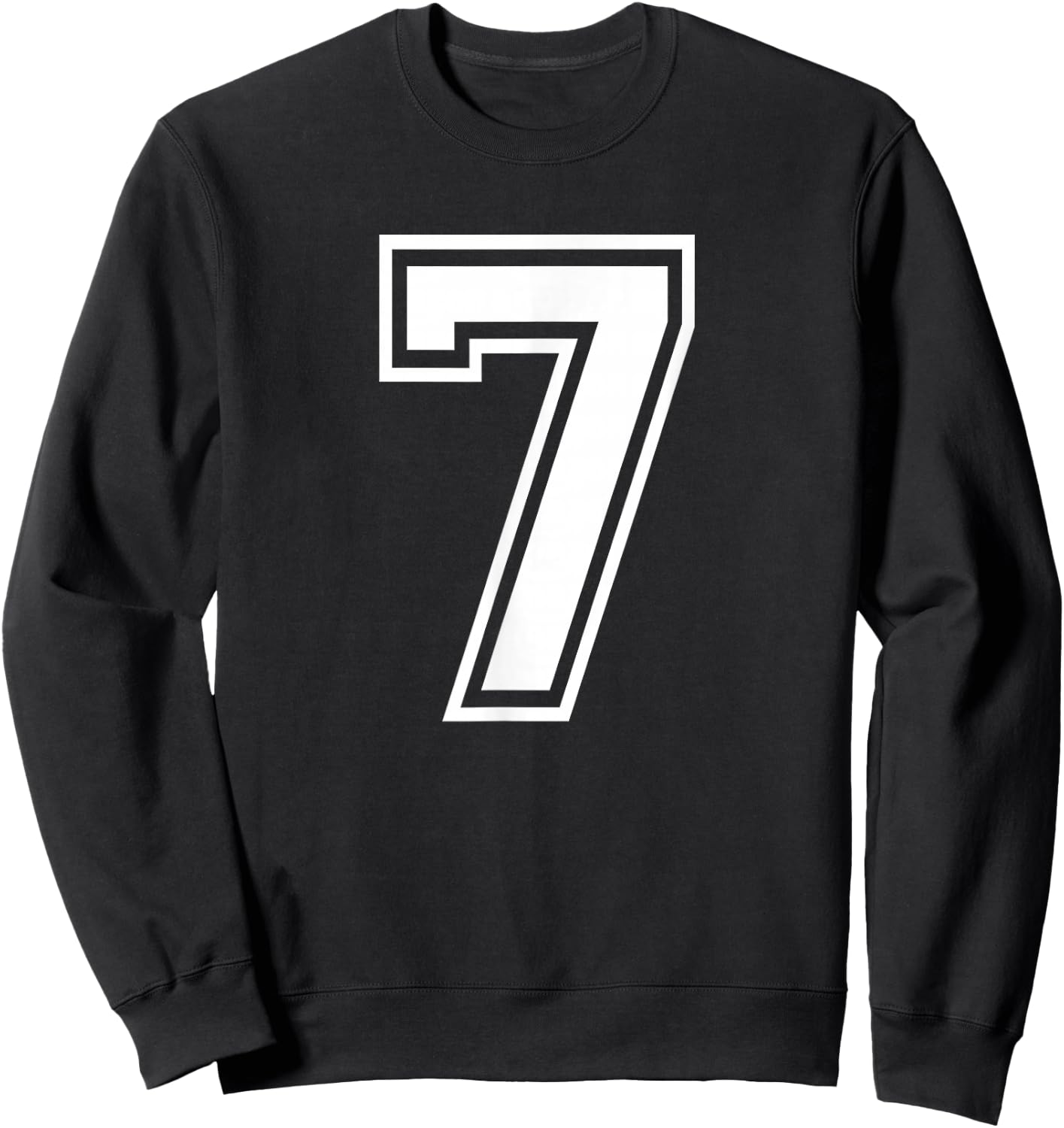 Number 7 Birthday Gift Sports Player Team Numbered Jersey Sweatshirt - Sweatshirt | Black