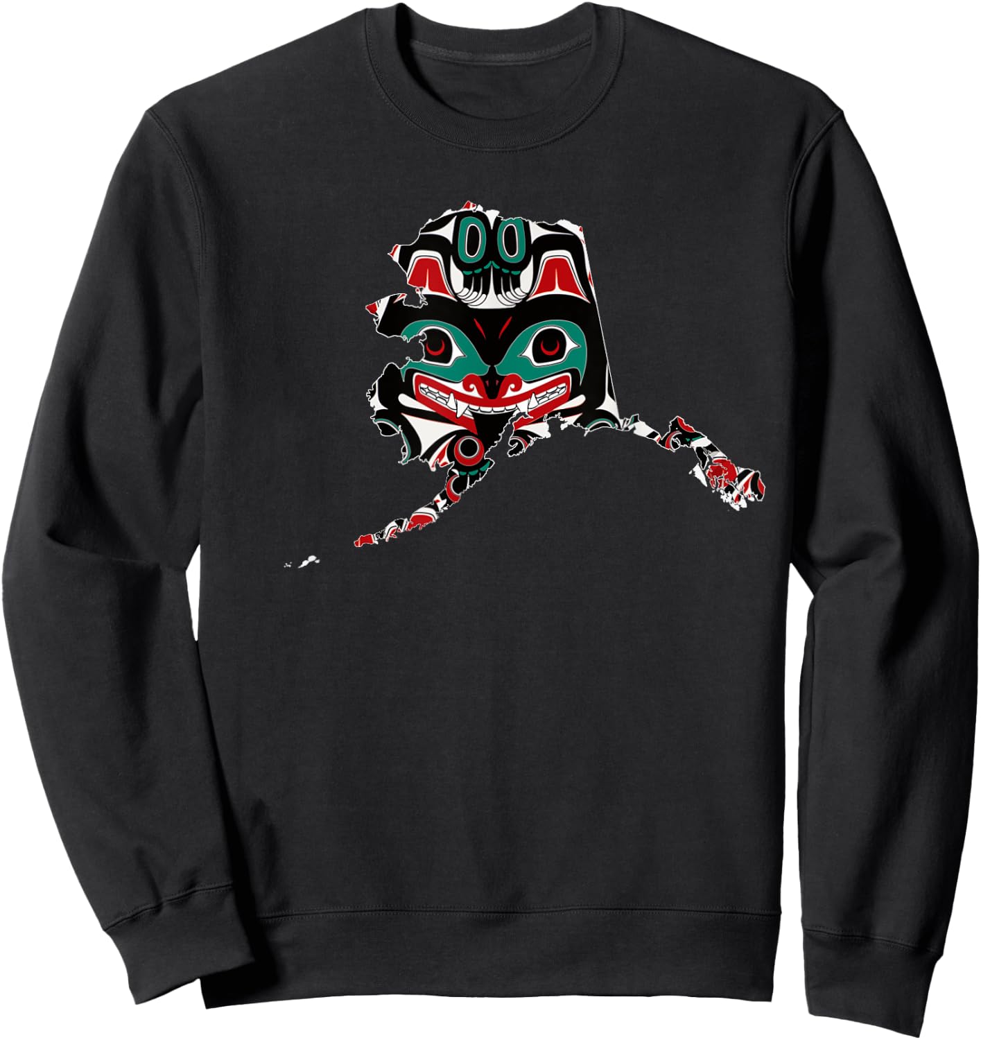 Alaska Native American Art Tlingit Eagle Tribal Bear Clan 4 Sweatshirt - Sweatshirt | Black