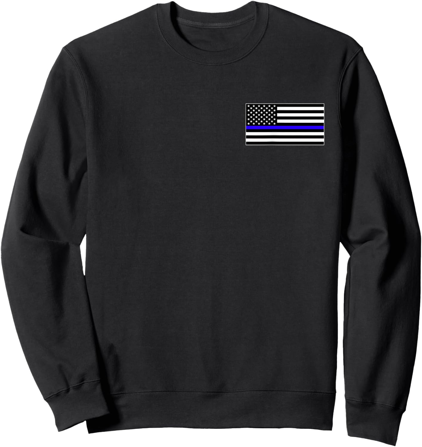 Thin Blue LINE US American Flag Honor Police Lives Matter Sweatshirt - Sweatshirt | Black