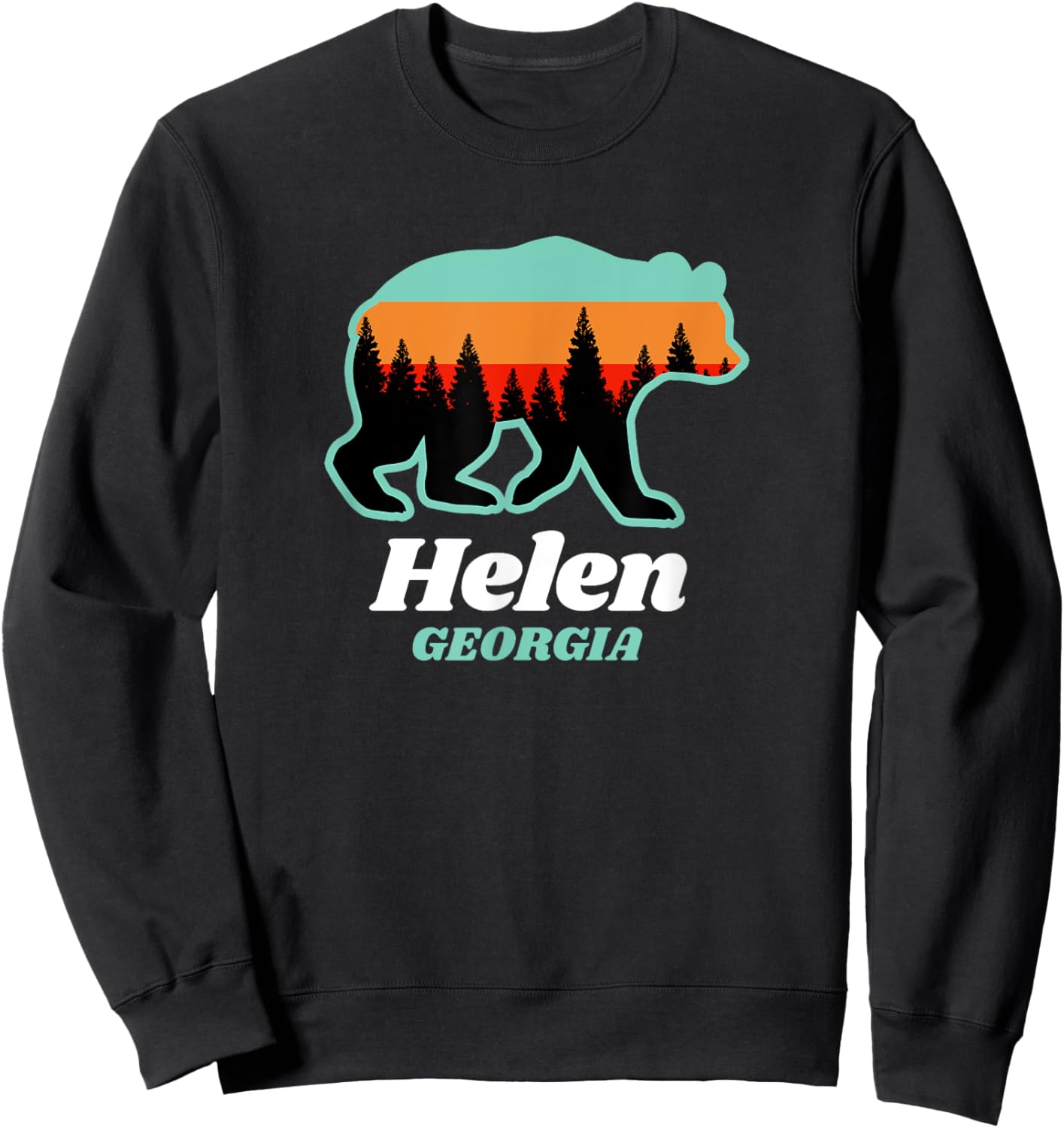 Helen Georgia Bear Mountains Summer Women Kids Sweatshirt - Sweatshirt | Black