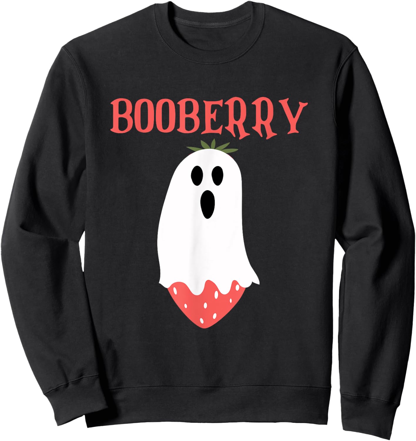 Booberry Ghost Strawberry Halloween Costume Women Men Kids Sweatshirt - Sweatshirt | Black