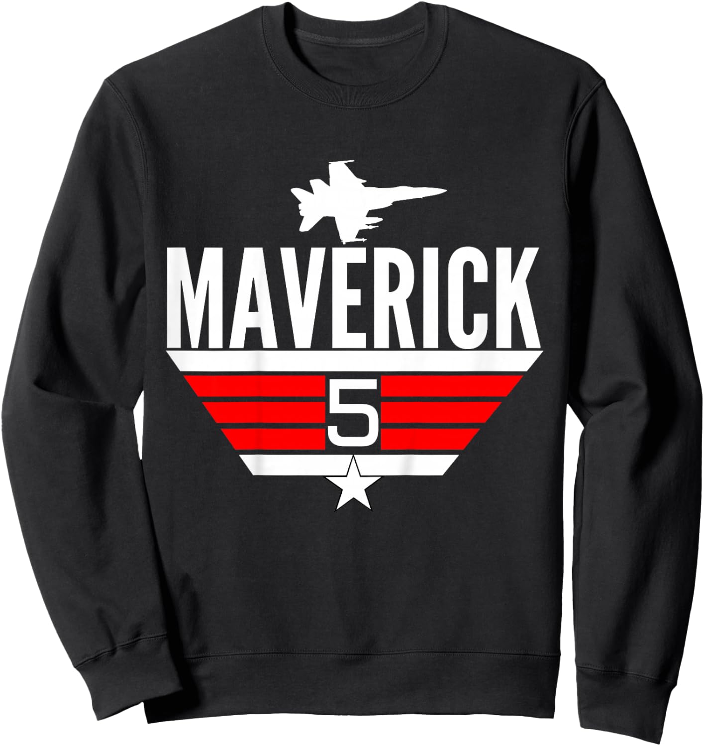 5 Year Old Top Maverick Jet Birthday Party Theme Shirt Sweatshirt - Sweatshirt | Black