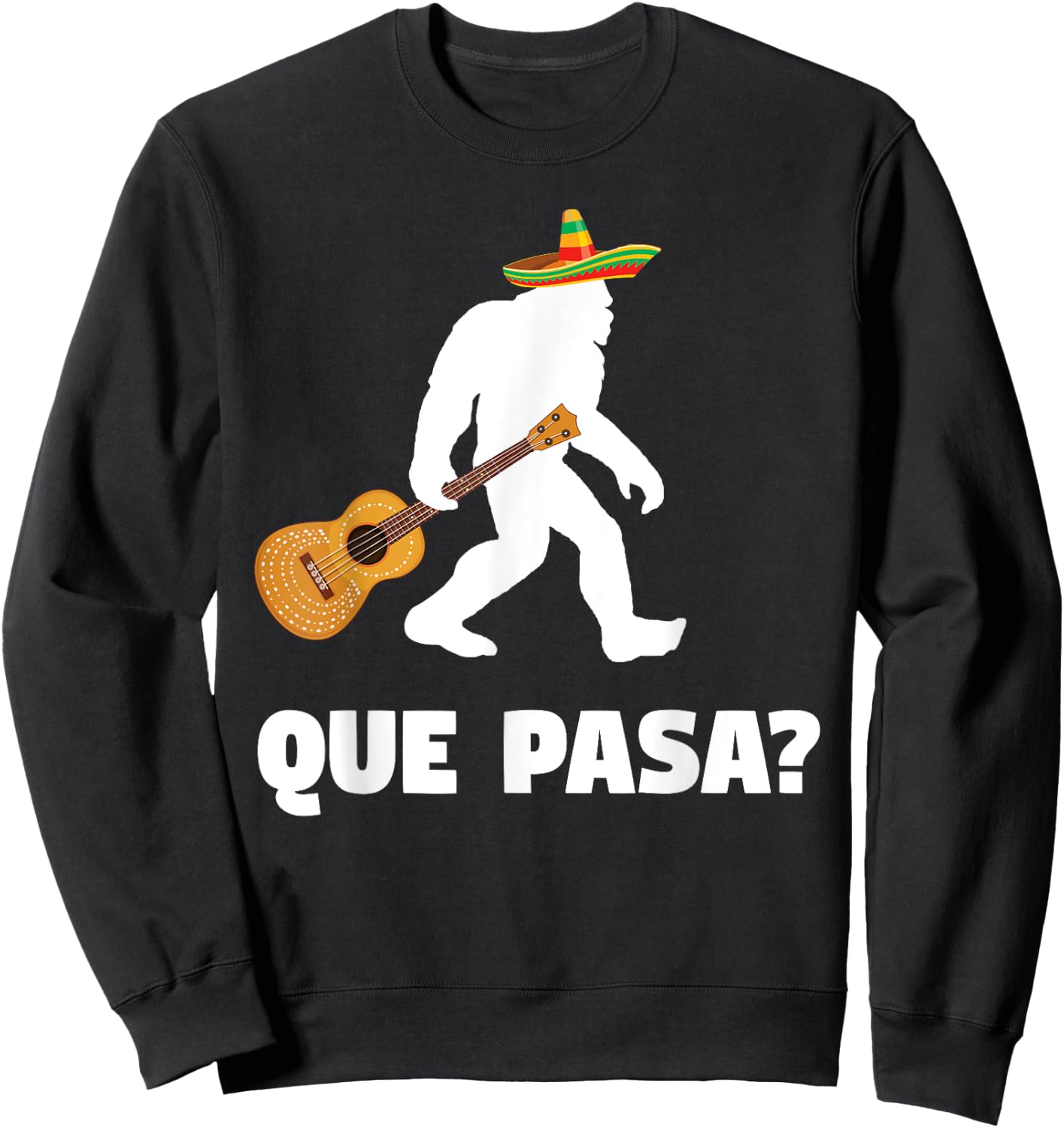 Bigfoot El Squatcho T Shirt Sasquatch Mexican Cinco de Mayo Sweatshirt - Sweatshirt | Black