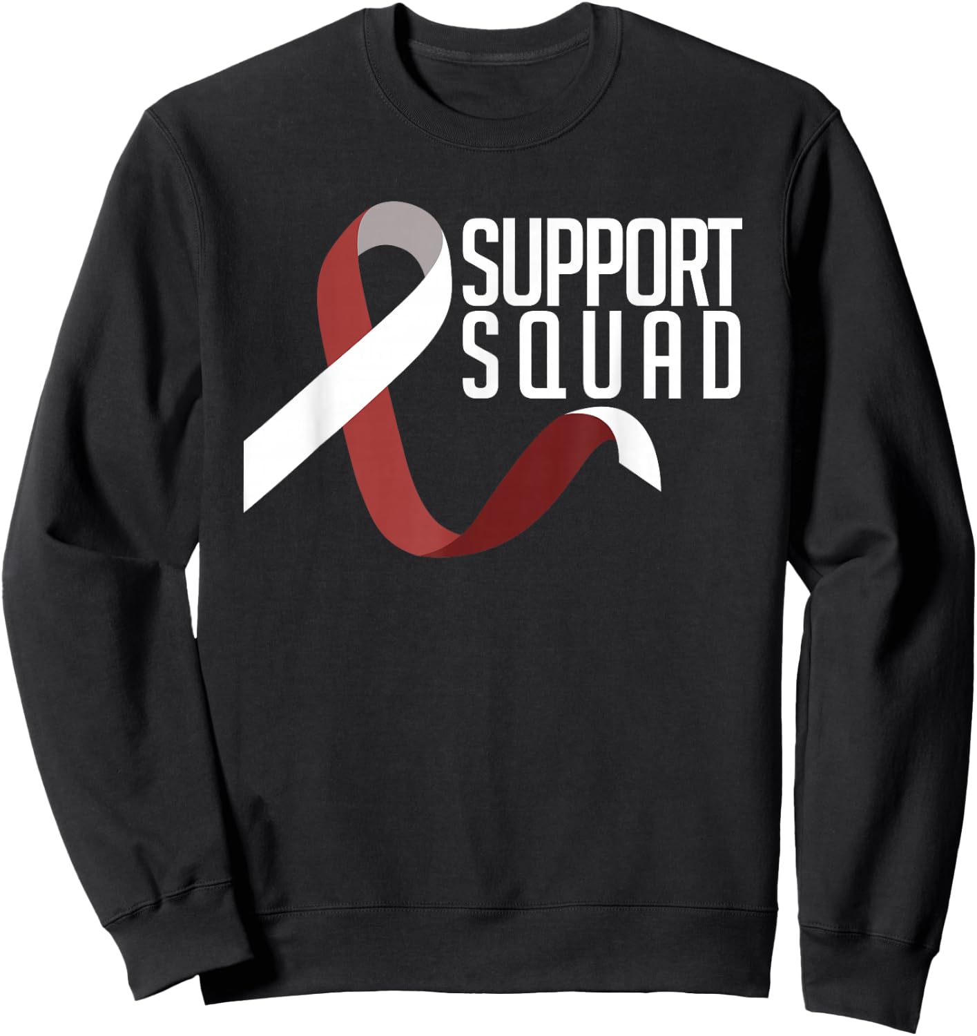 Support Squad Throat Oral Head & Neck Cancer Awareness Sweatshirt - Sweatshirt | Black