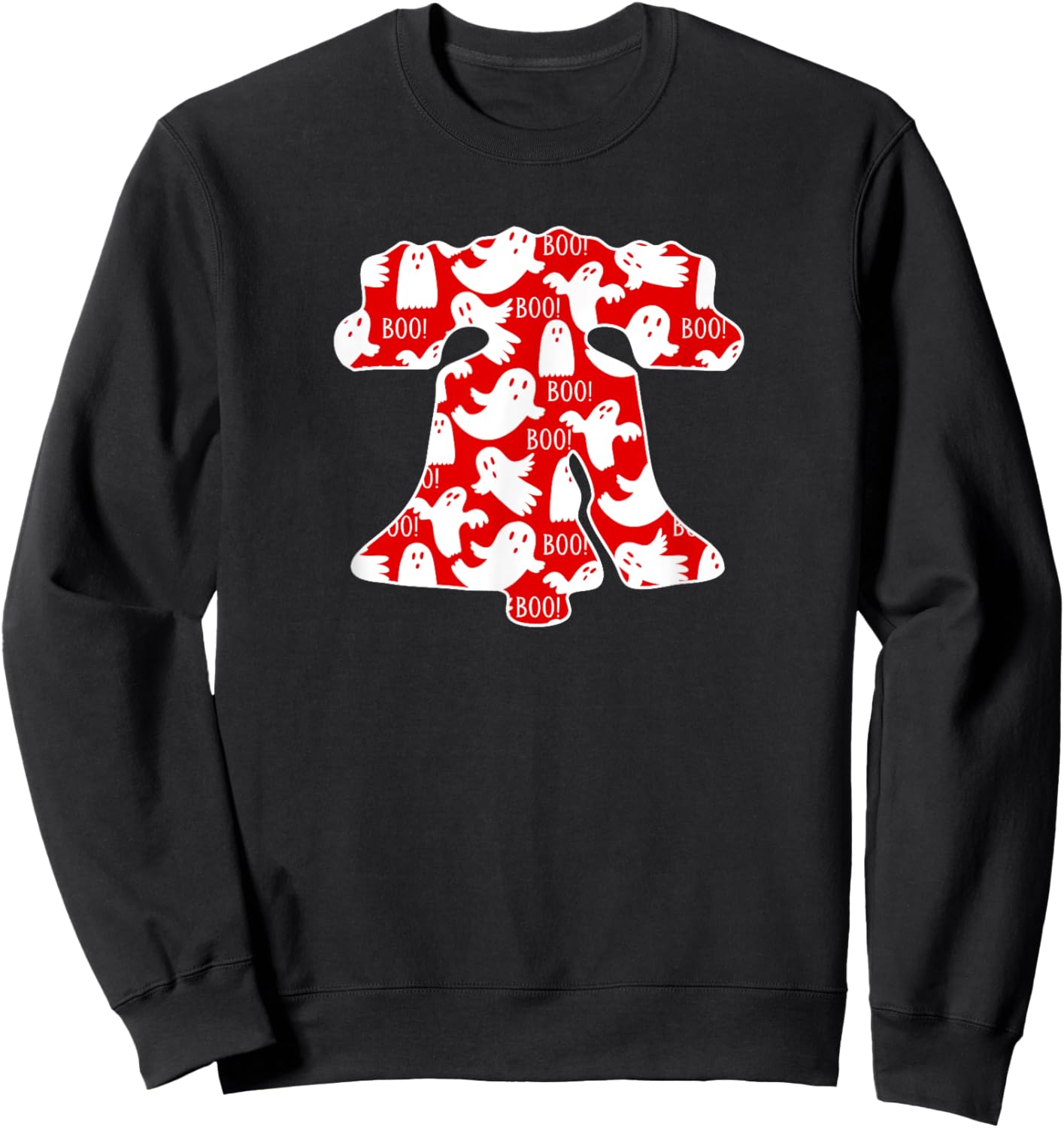 Funny Philadelphia Halloween Ghost Boo Bell Philly Fan Fall Sweatshirt - Sweatshirt | Black