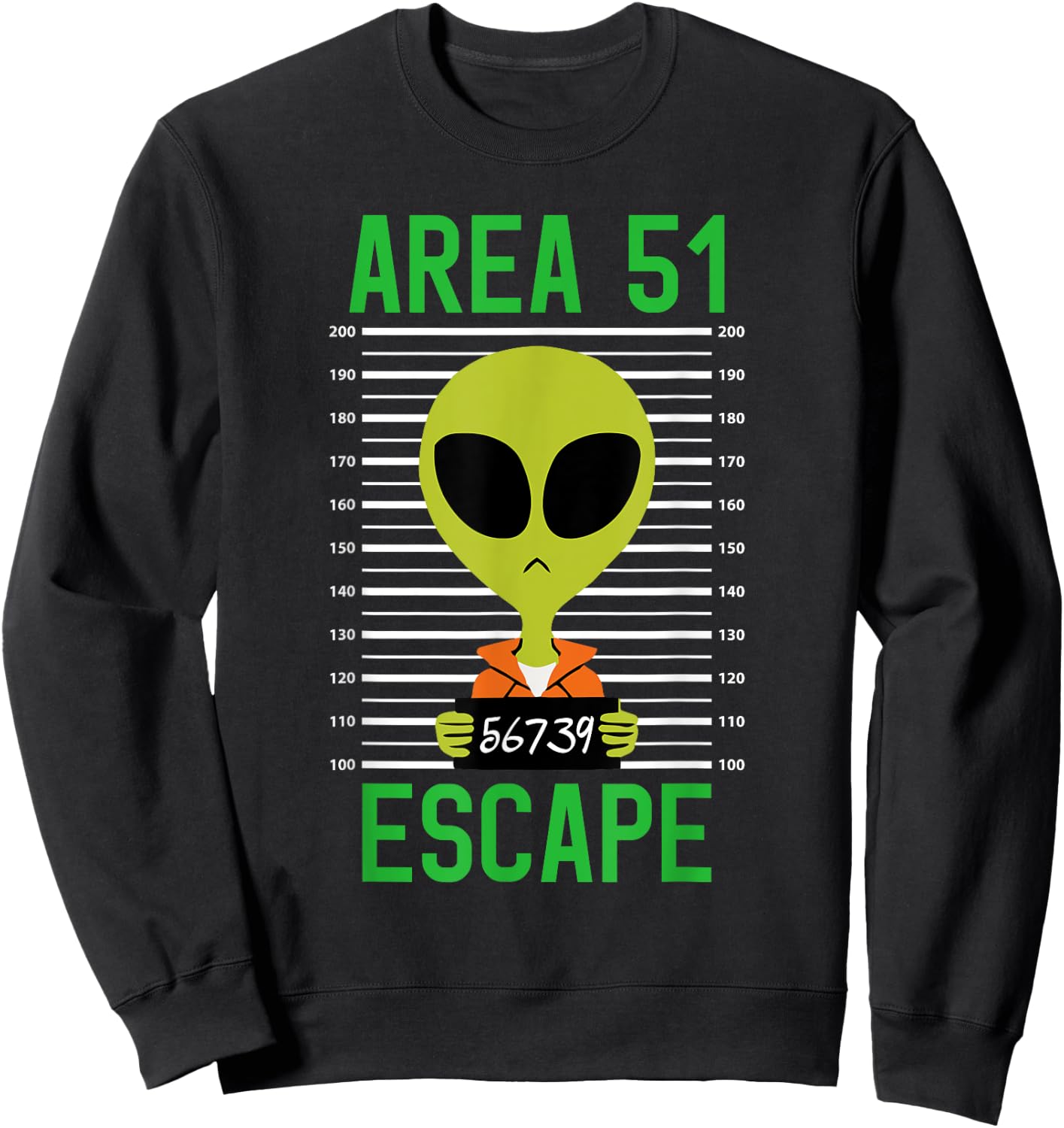 Storm Area 51 Funny Alien Escape Men Women UFO Sweatshirt - Sweatshirt | Black