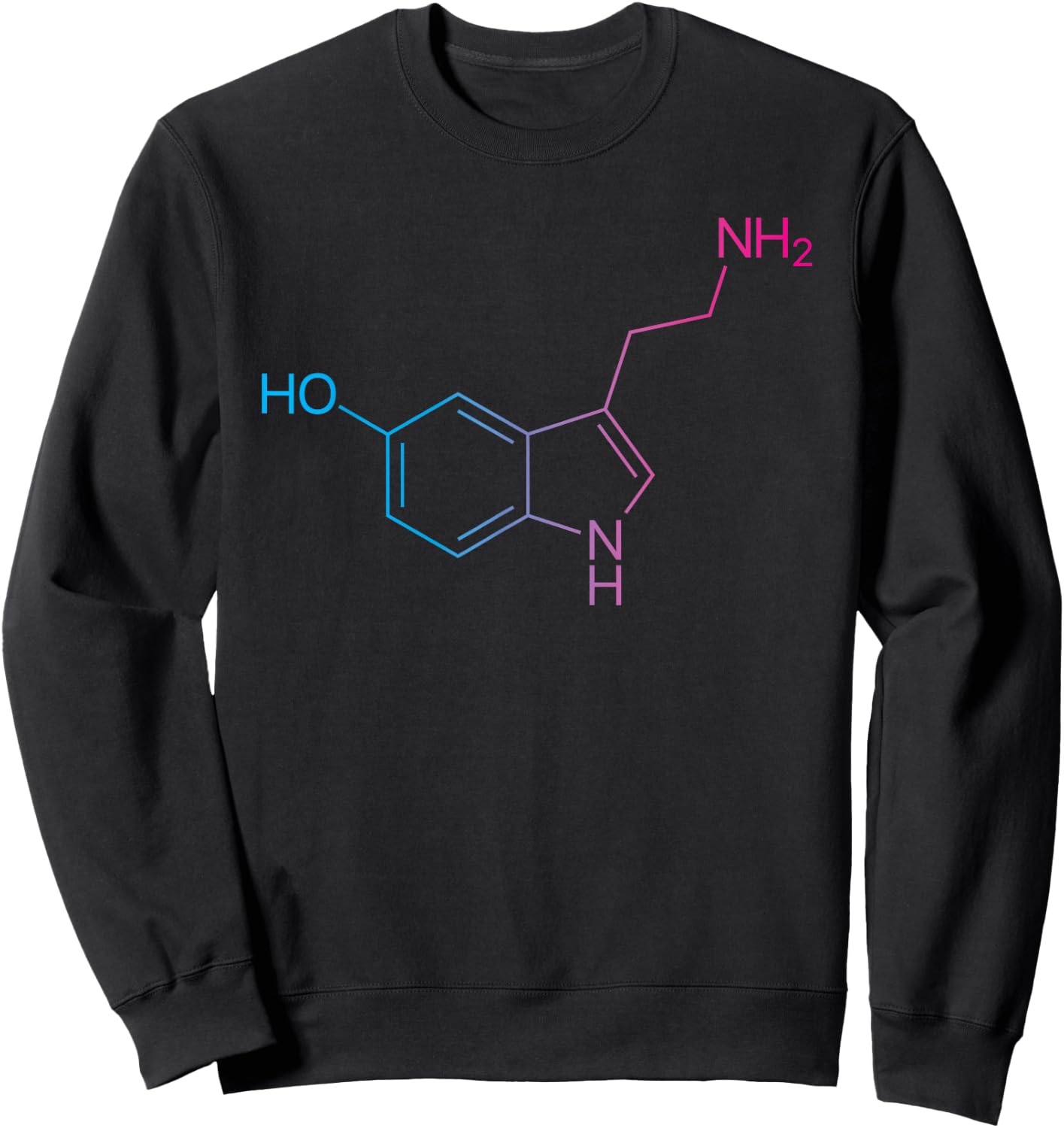 Serotonin Molecule Trippy Rave EDM Festival Happiness Sweatshirt - Sweatshirt | Black