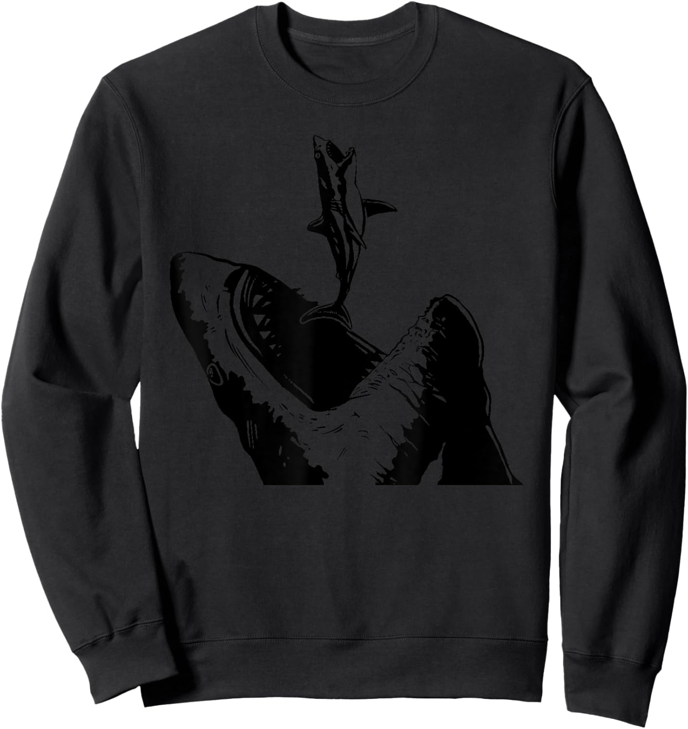Megalodon Shark Sweatshirt - Sweatshirt | Black
