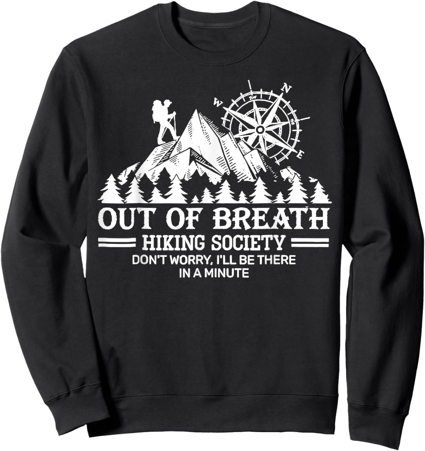 Out of breath hiking society Sweatshirt - Sweatshirt | Black
