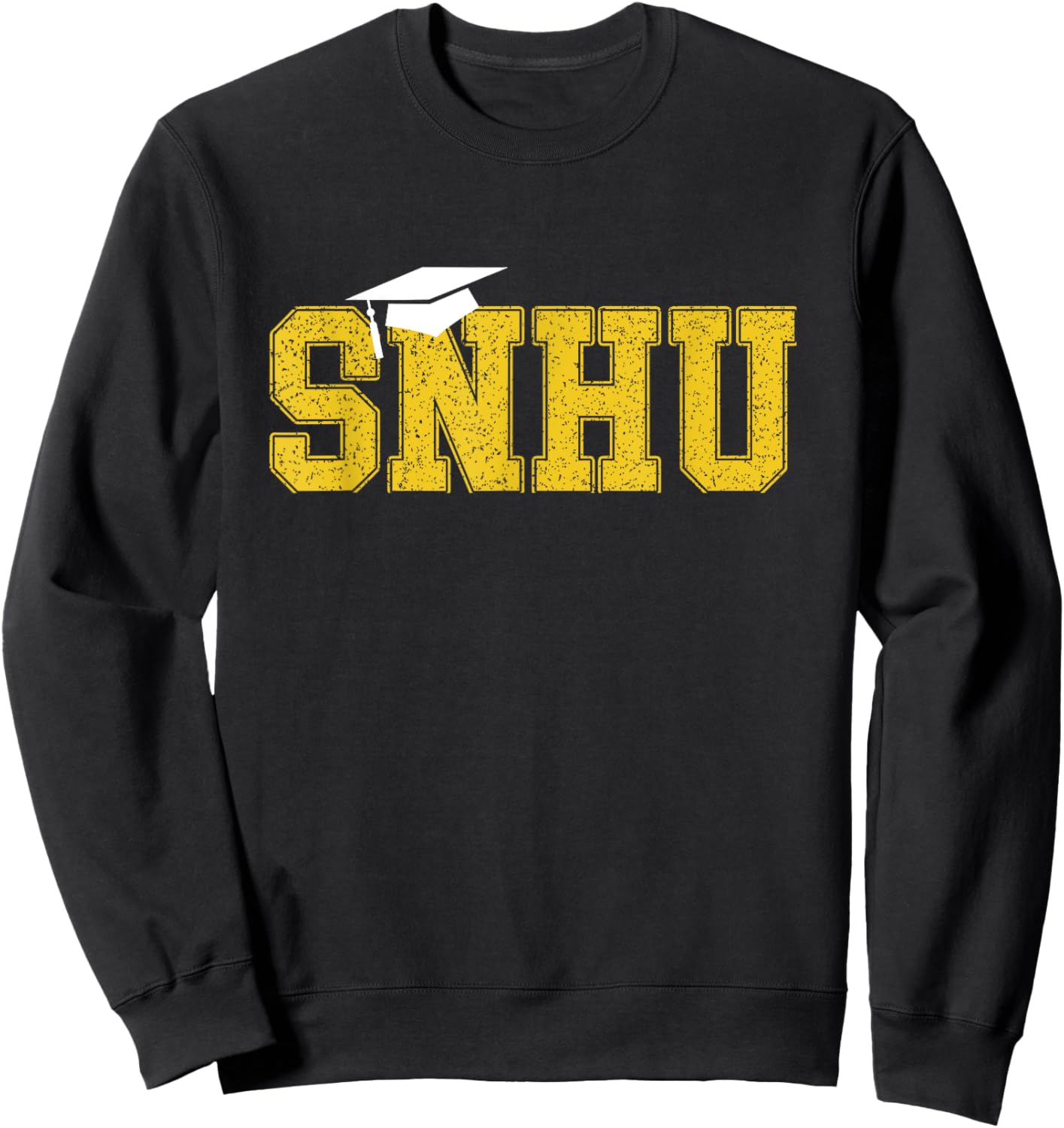 SNHU College Graduation With Hat Vintage Sweatshirt - Sweatshirt | Black