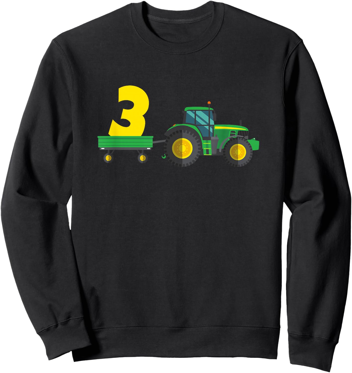 Kids Farm 3 years old 3rd birthday tractor Sweatshirt - Sweatshirt | Black