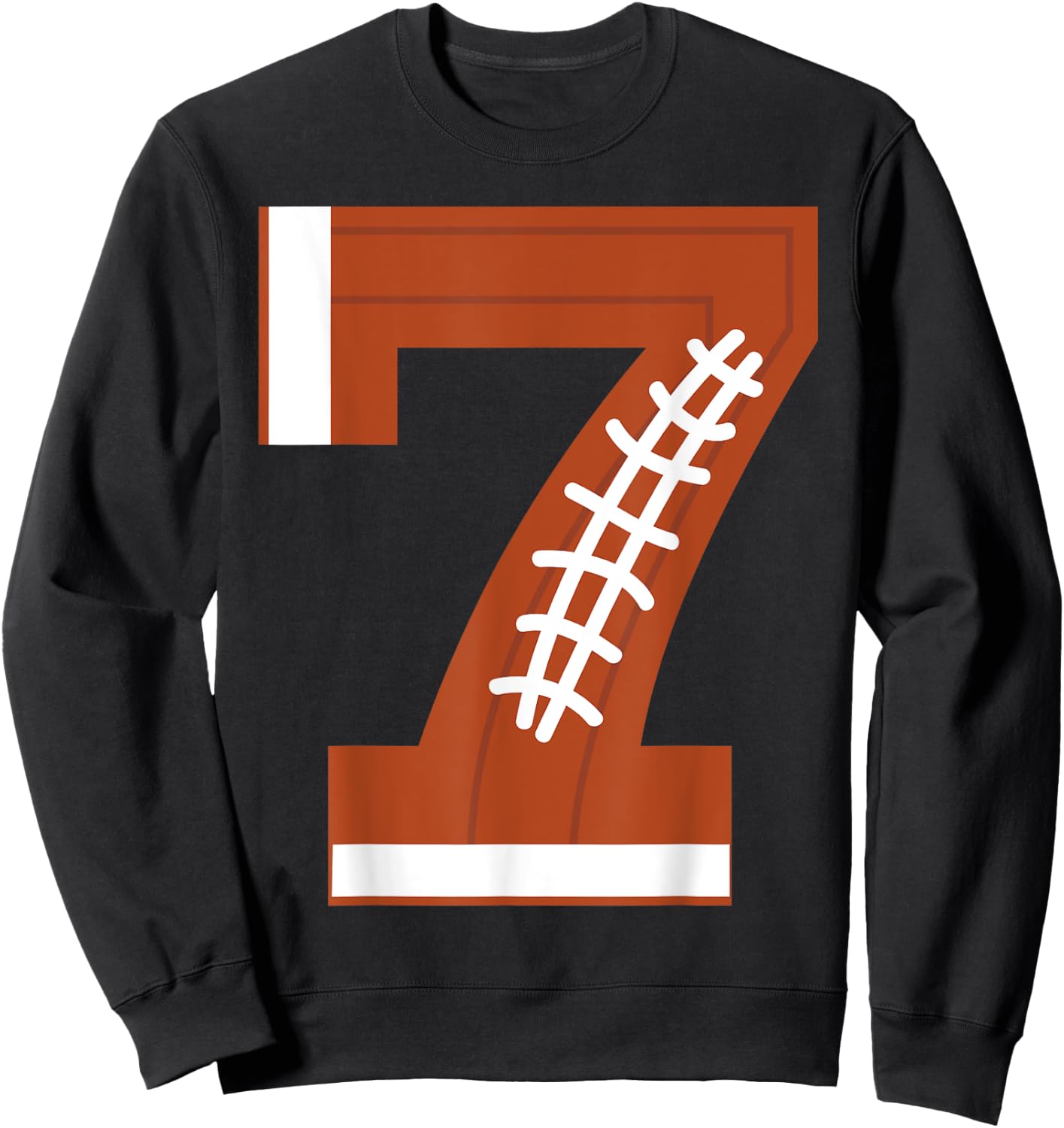 7th Birthday Football Ball Boys | 7 Year Old Gift Sweatshirt - Sweatshirt | Black