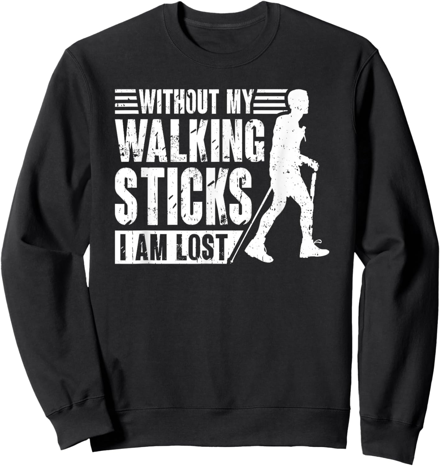 Nordic Walking Walking Sticks Nature Walker Sweatshirt - Sweatshirt | Black