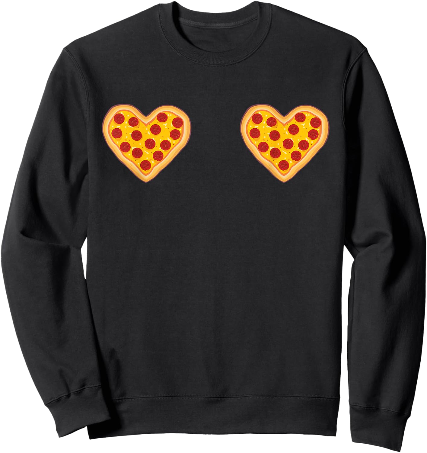 Funny Pizza Heart Boobs Sweatshirt - Sweatshirt | Black